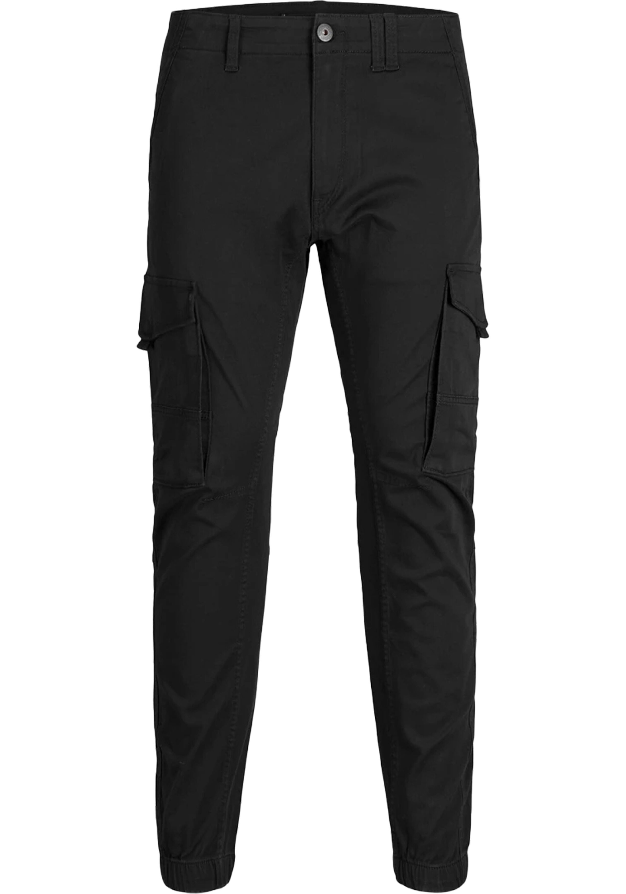 JACK & JONES Paul Lake Cargo loose fit, heren cargo broek, zwart
