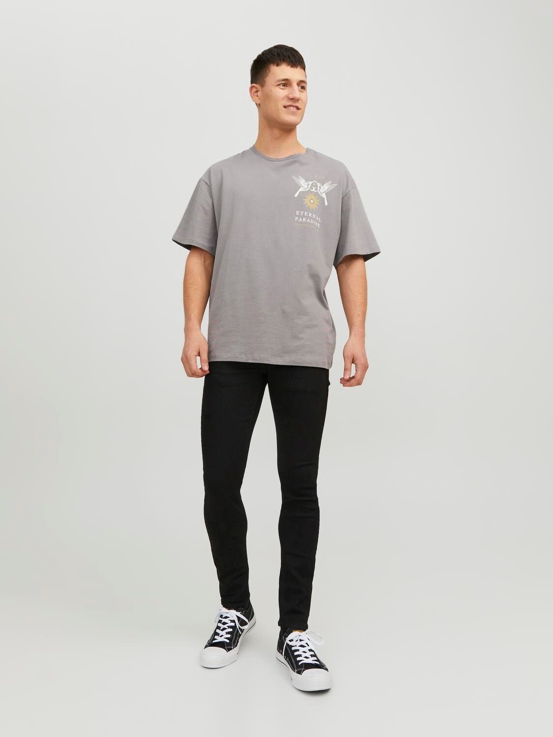 JACK & JONES Liam Original loose fit, heren jeans, zwart denim