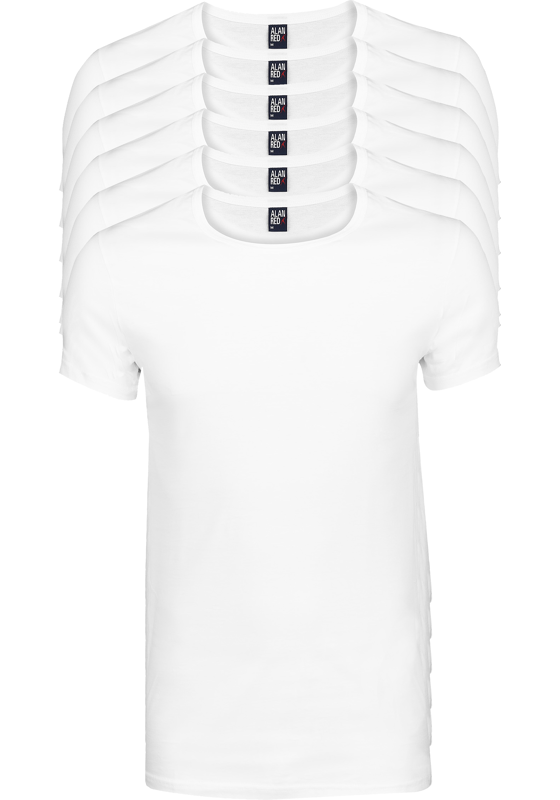 ALAN RED T-shirts James (6-pack), diepe O-hals, wit   ALAN RED T-shirts James (6-pack), diepe O-hals, wit