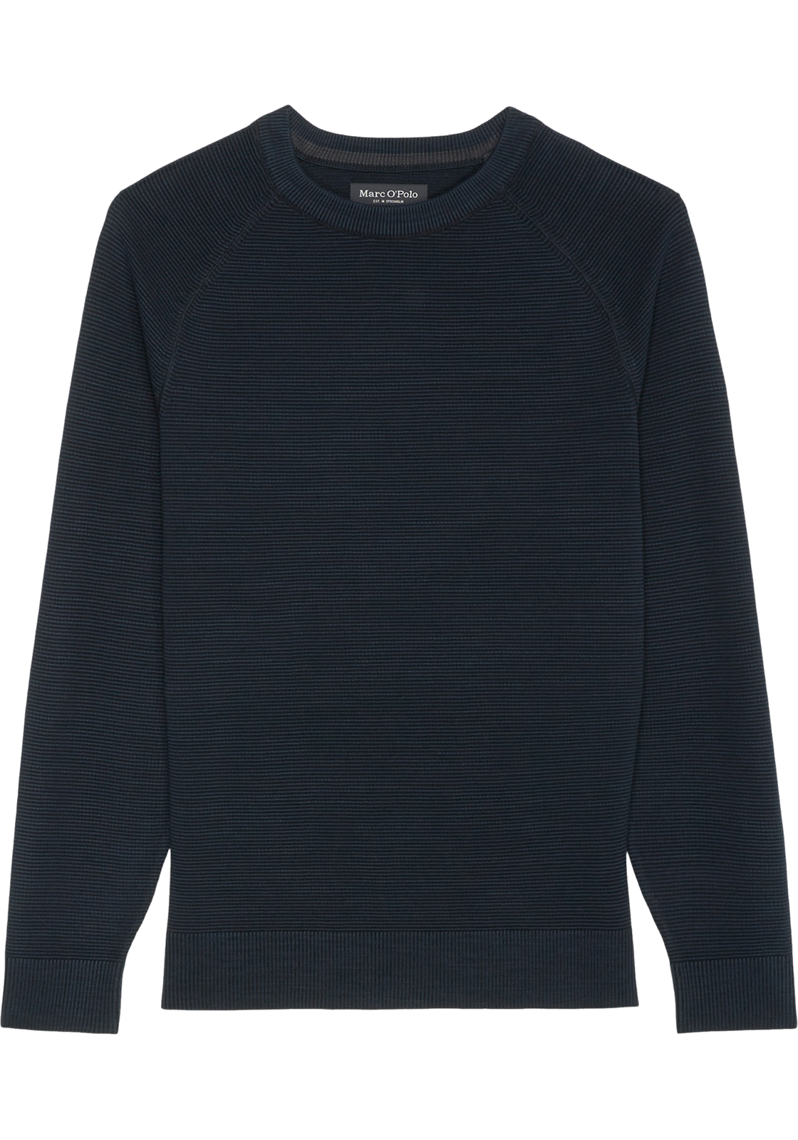 Marc O'Polo regular fit pullover, heren trui katoen met O-hals, donkerblauw (middeldik) Marc O'Polo regular fit pullover, heren trui katoen met O-hals, donkerblauw (middeldik)
