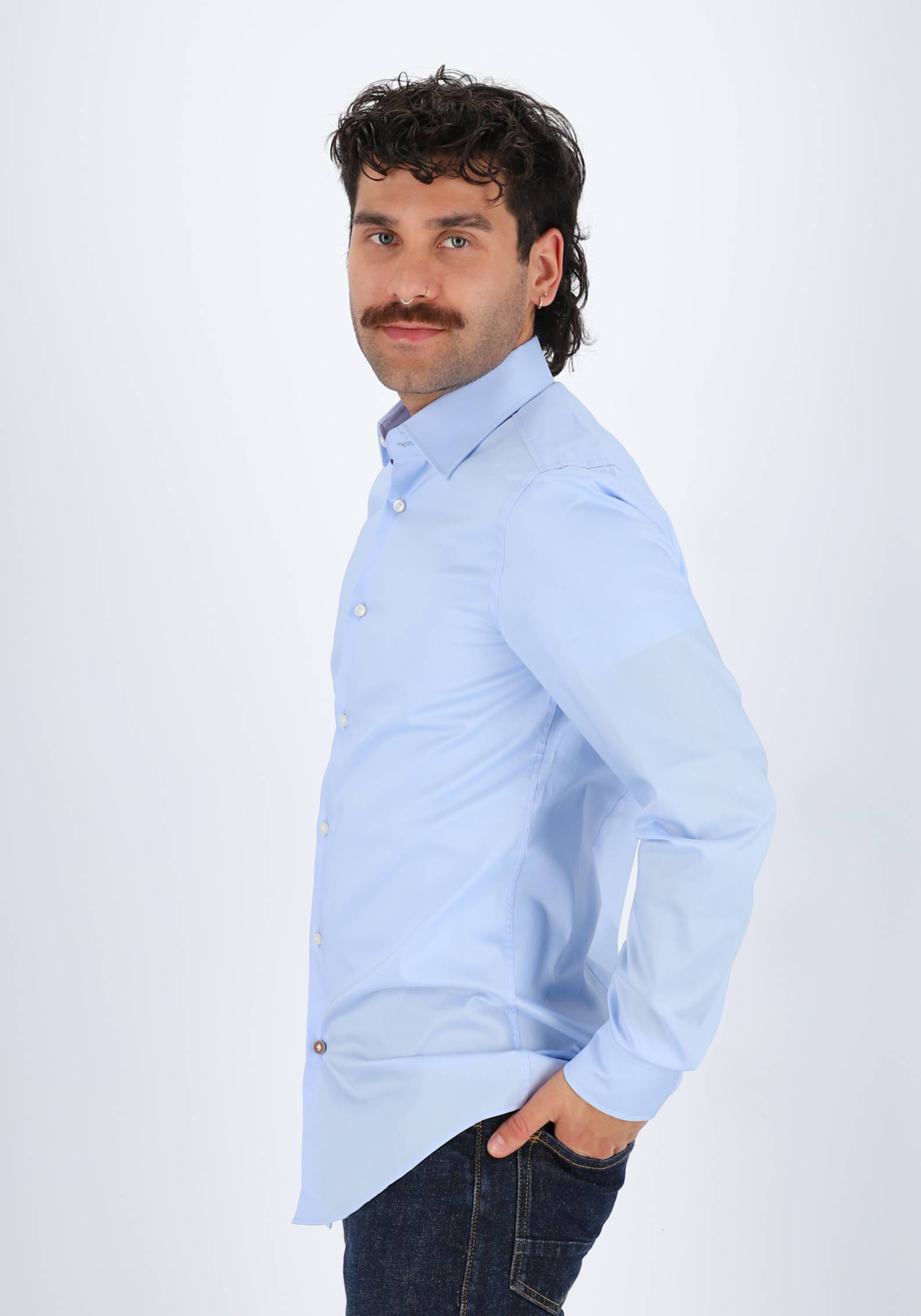 BOSS Hank slim fit overhemd, popeline, blauw BOSS Hank slim fit overhemd, popeline, blauw