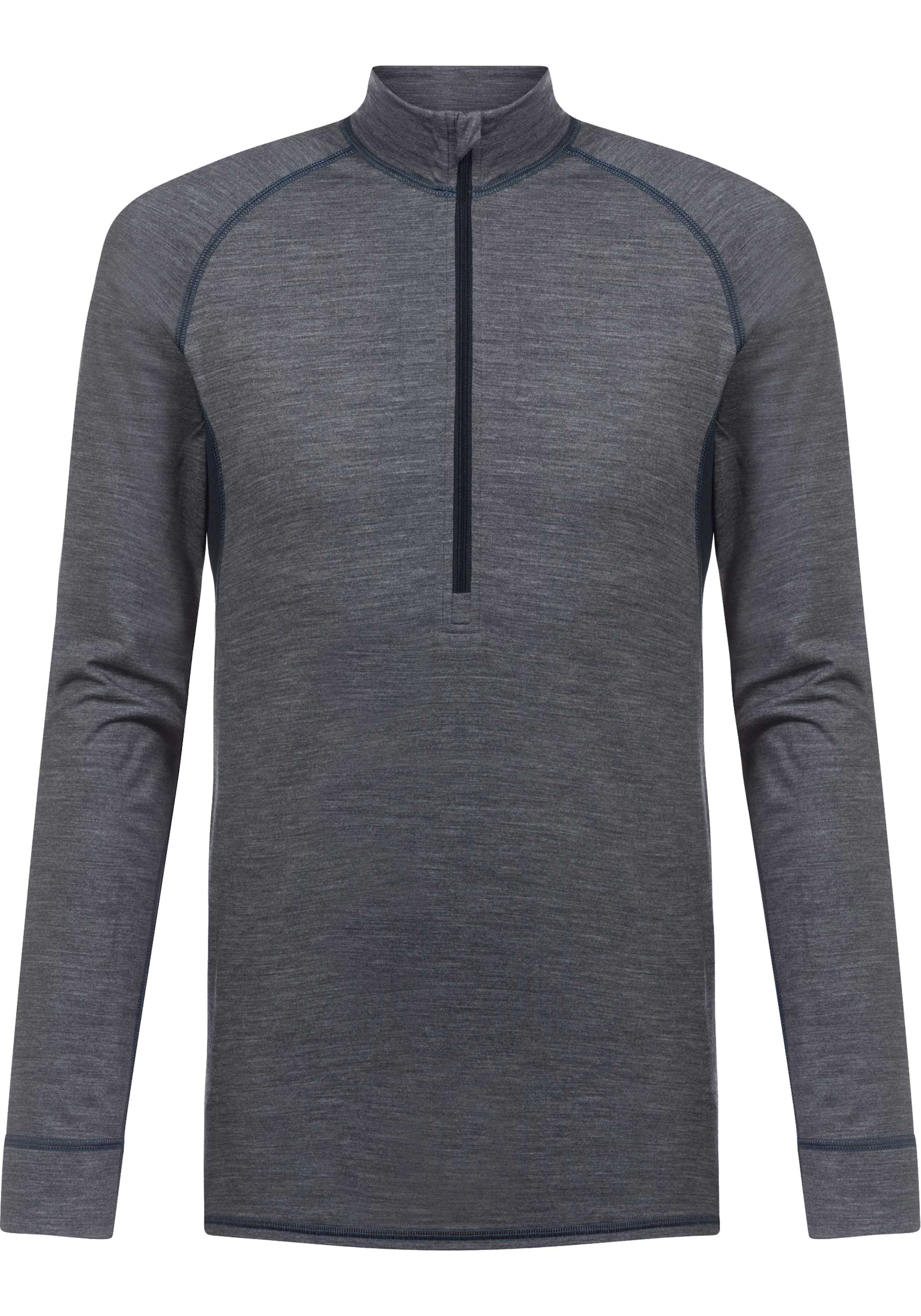 Mey heren T-shirt long sleeve Prfrmnc+, thermo T-shirt lange mouw jeansblauw