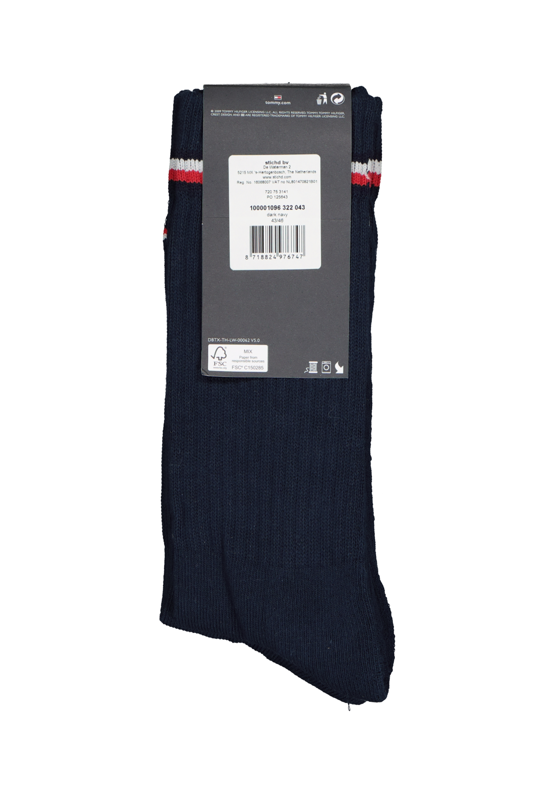4-8718824976747_sok_HR Tommy Hilfiger Iconic Sport Socks (2-pack), heren sportsokken katoen, blauw