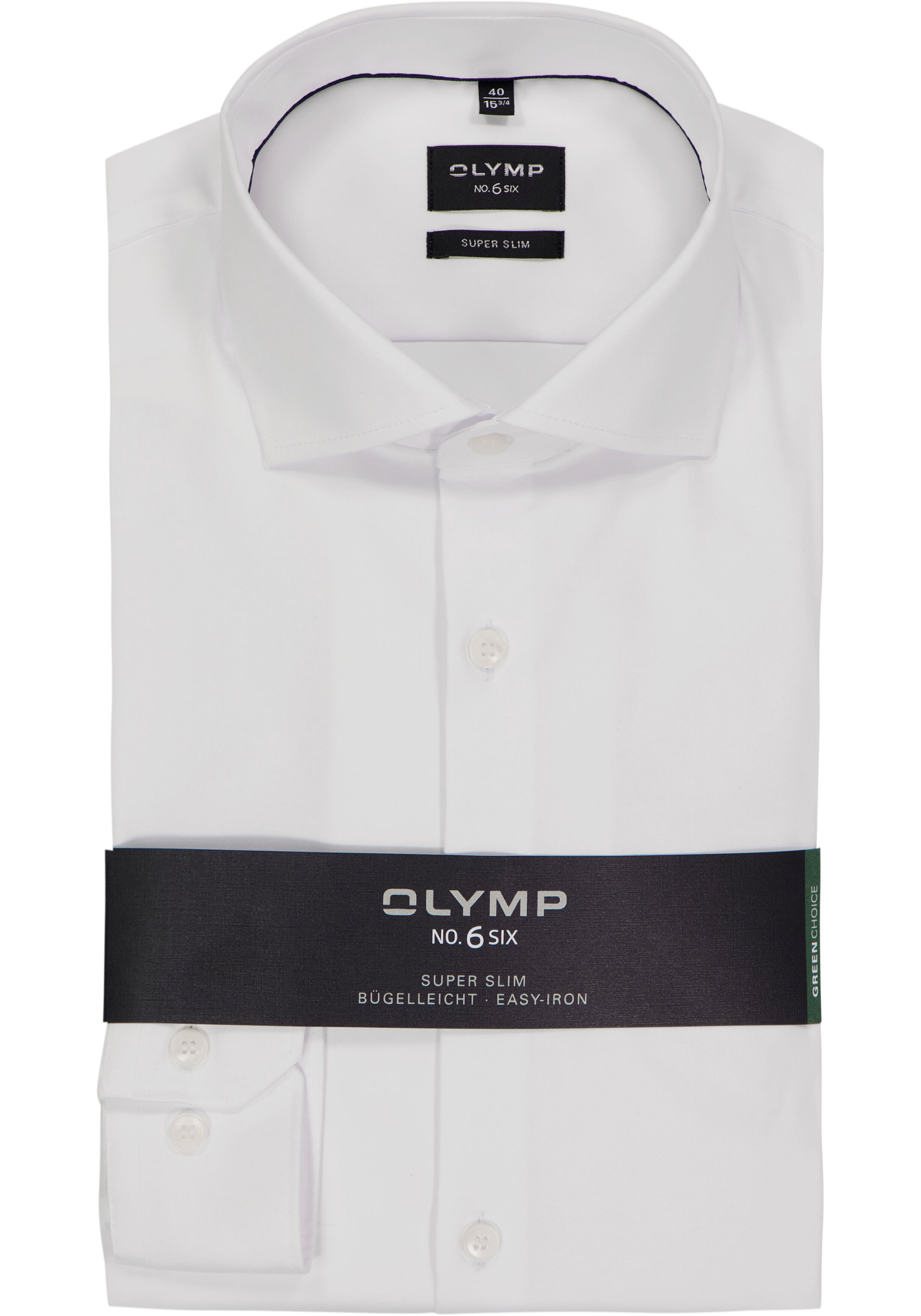OLYMP No. 6 Six super slim fit overhemd, satijnbinding, wit