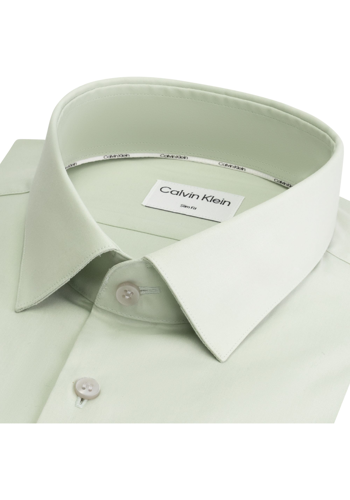 image_3_K10K108229LKC_D_C4461wid2000amphei2000ampop_usm1710 Calvin Klein slim fit overhemd, Poplin Stretch Slim Shirt, groen