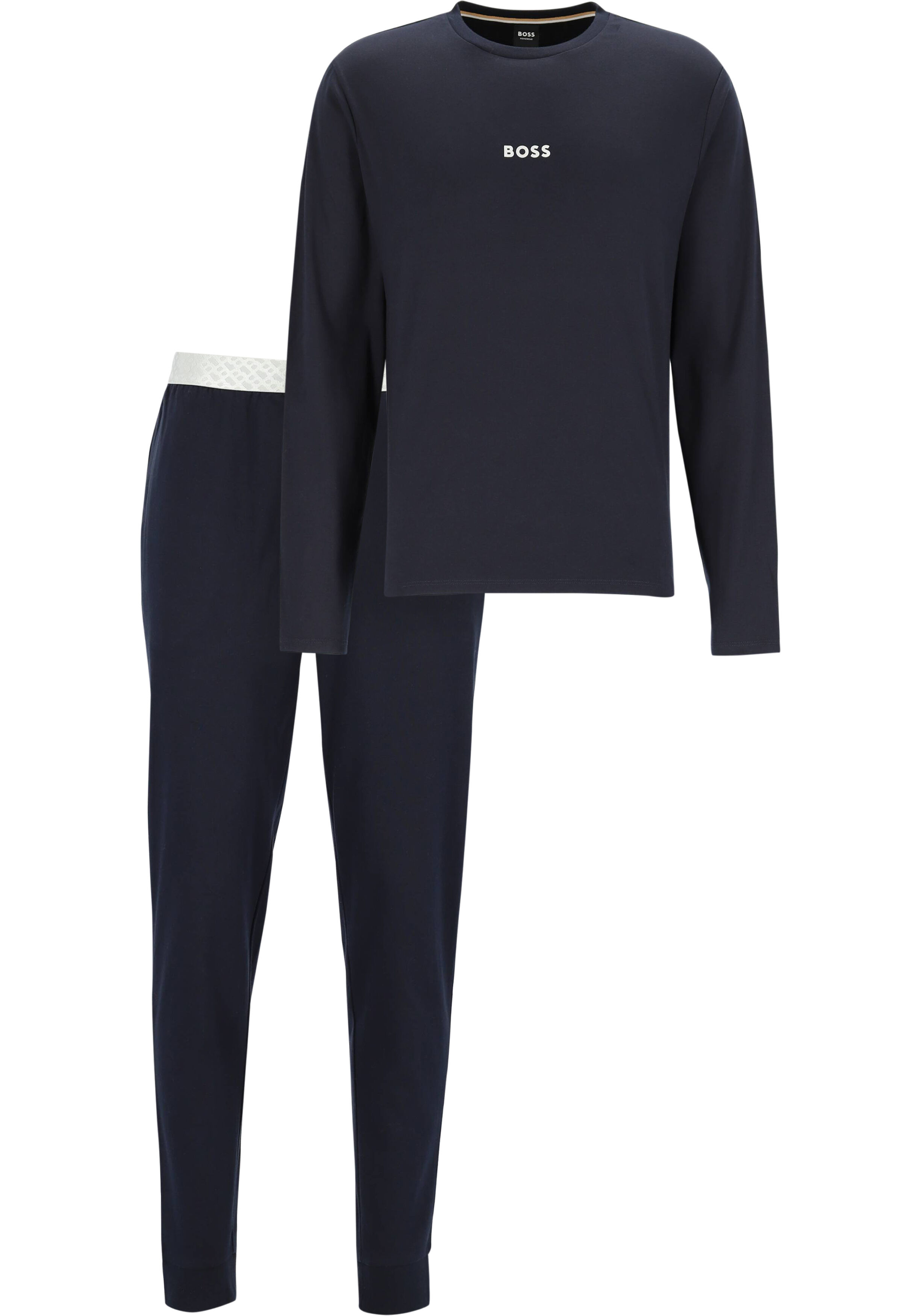 BOSS Relax Long Set, heren pyjama set, donkerblauw
