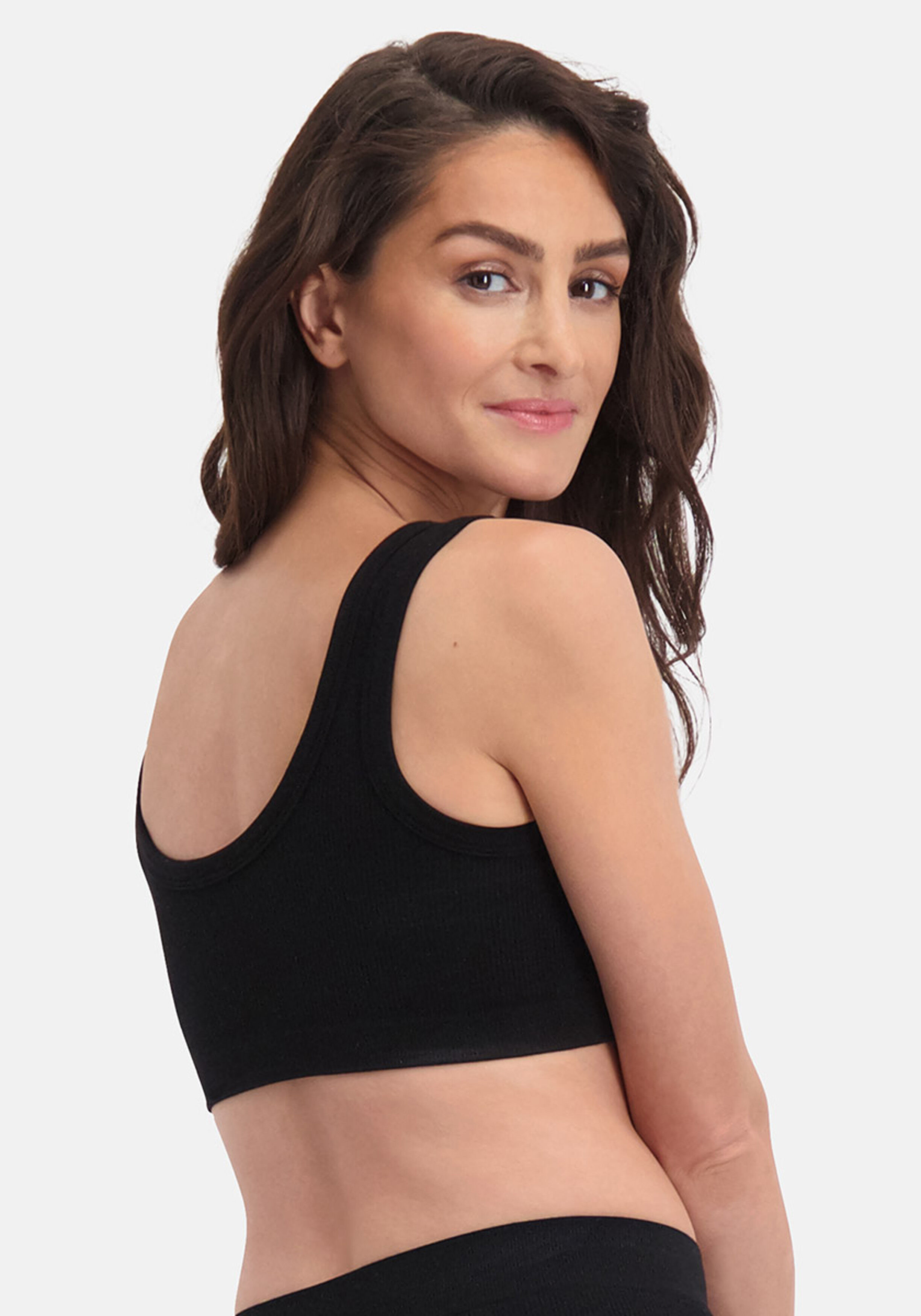Bamboo Basics Ruby seamless bra rib (2-pack), dames beugelloze BH naadloos, zwart