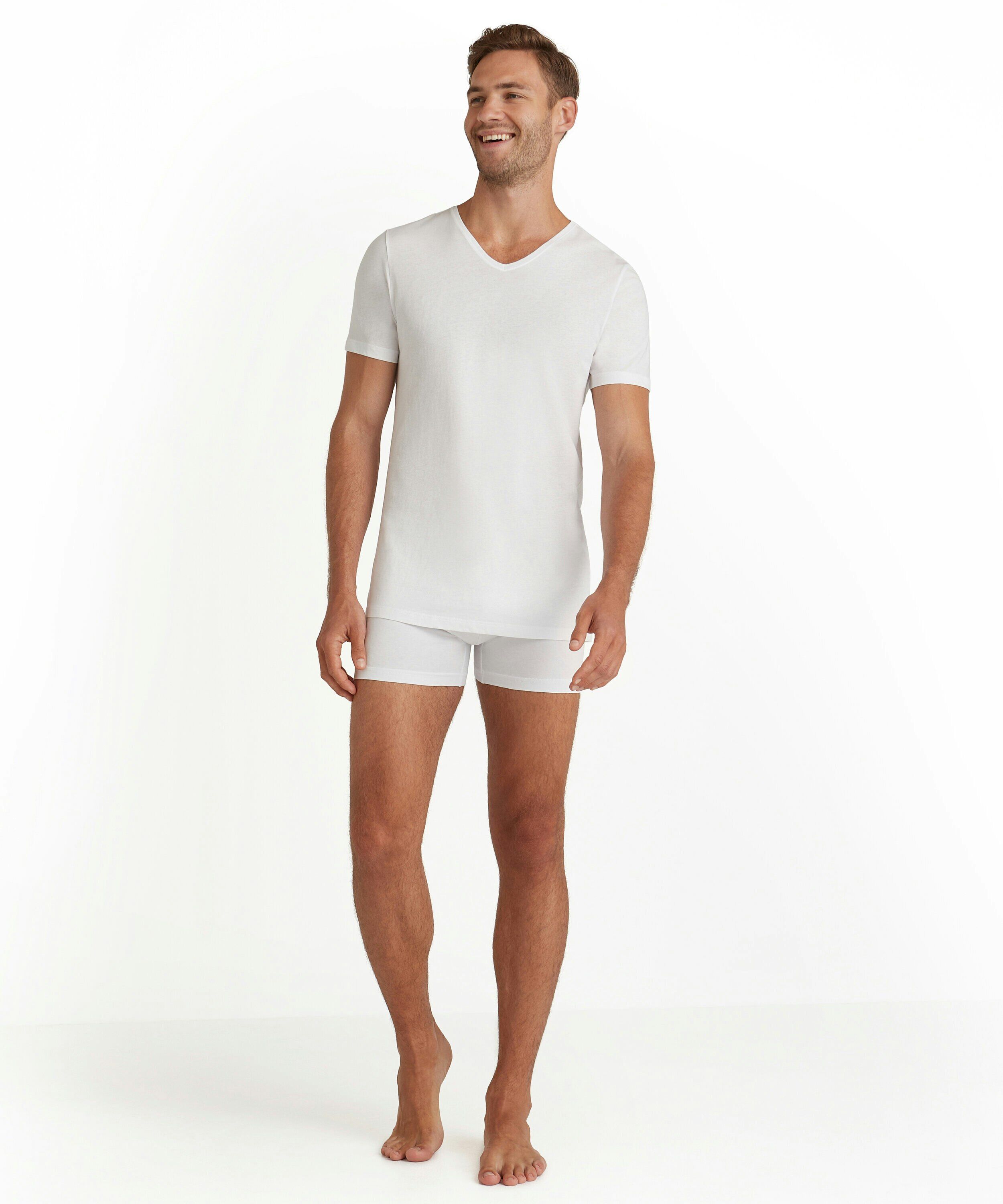 FALKE heren T-shirt Daily Natural, korte mouw, wit (white)