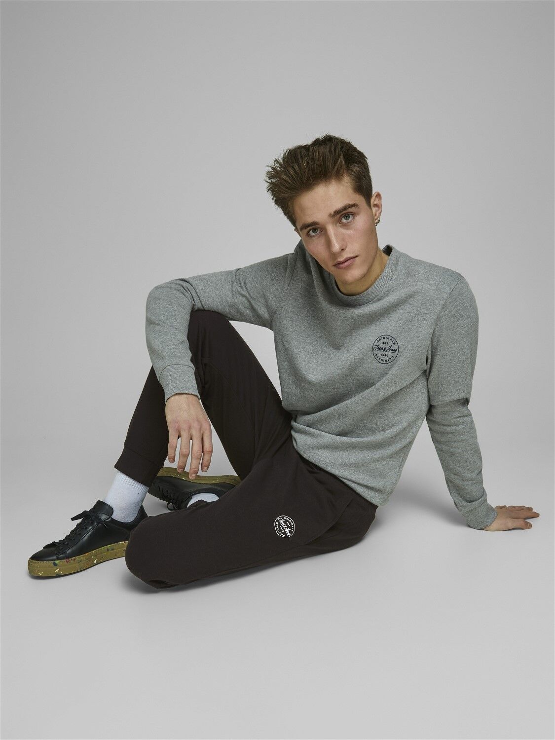 JACK & JONES Gordon Shark Sweat Pants regular fit, heren joggingbroek, zwart