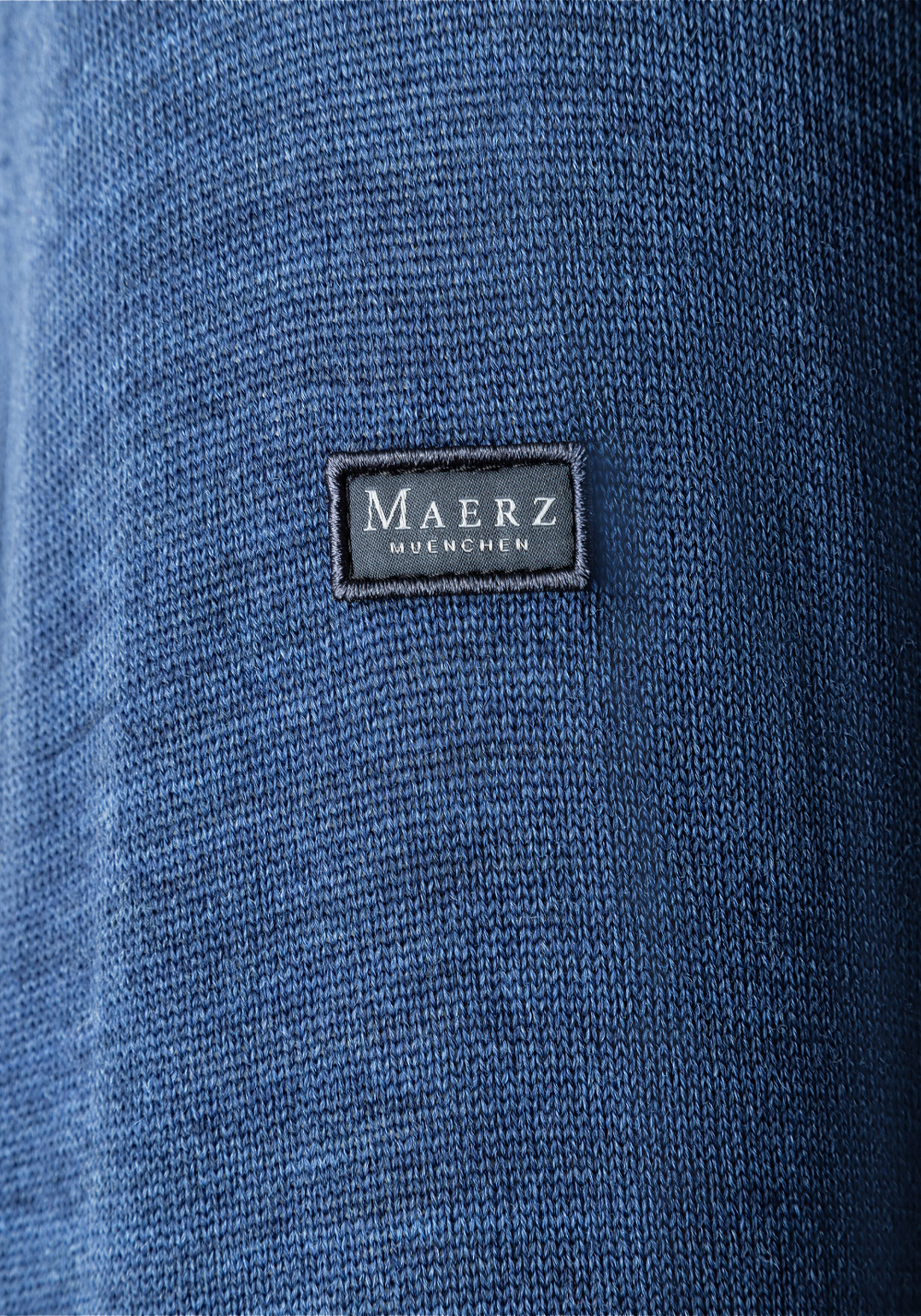 MAERZ Classic Fit heren vest met rits wol, middenblauw