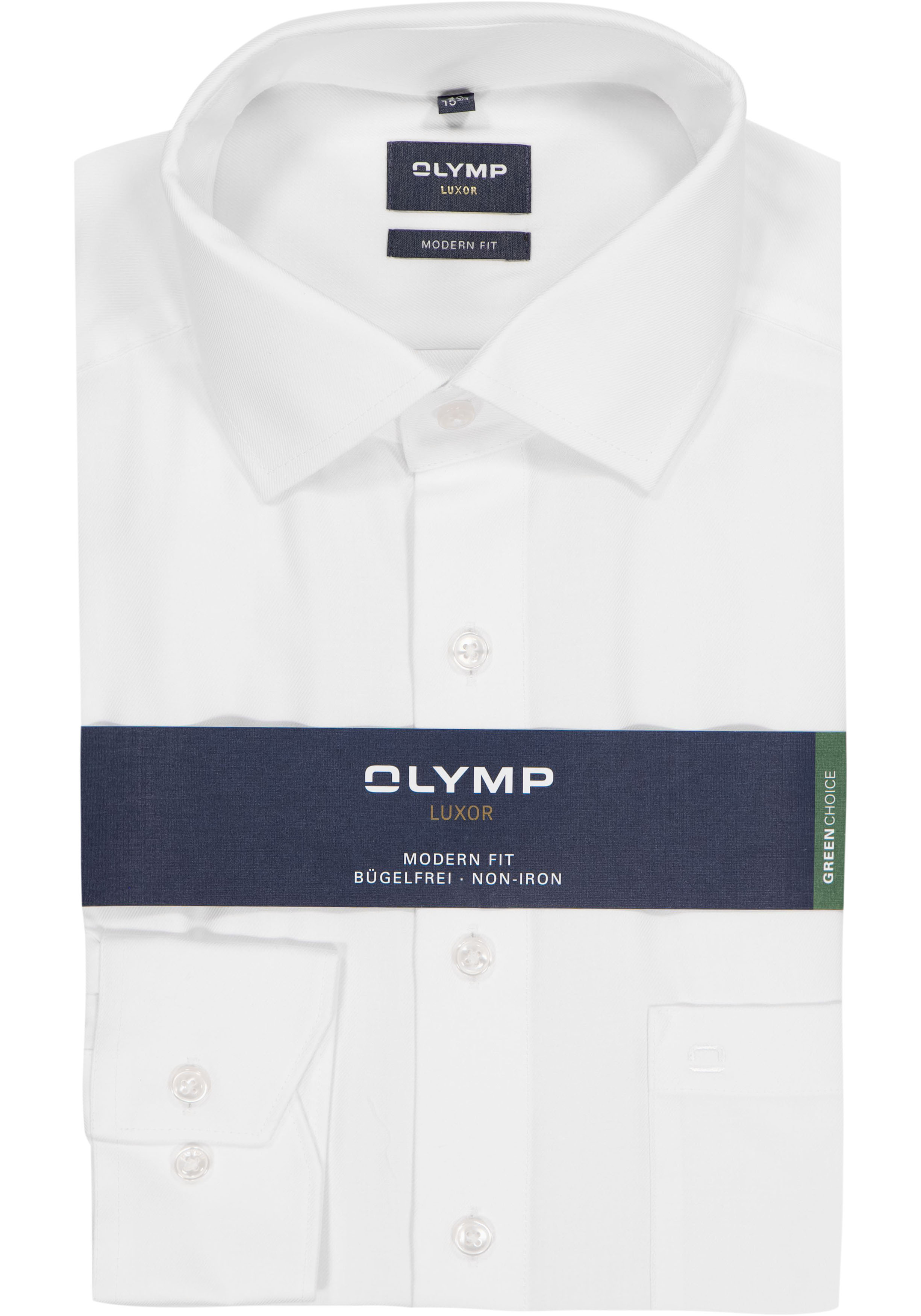 OLYMP Luxor modern fit overhemd, wit twill