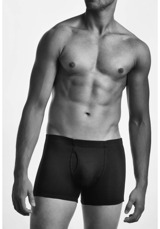 Claesen's Cls No.1 extra lange boxer met gulp (2-pack), heren pima  long boxer, zwart Claesen's Cls No.1 extra lange boxer met gulp (2-pack), heren pima  long boxer, zwart
