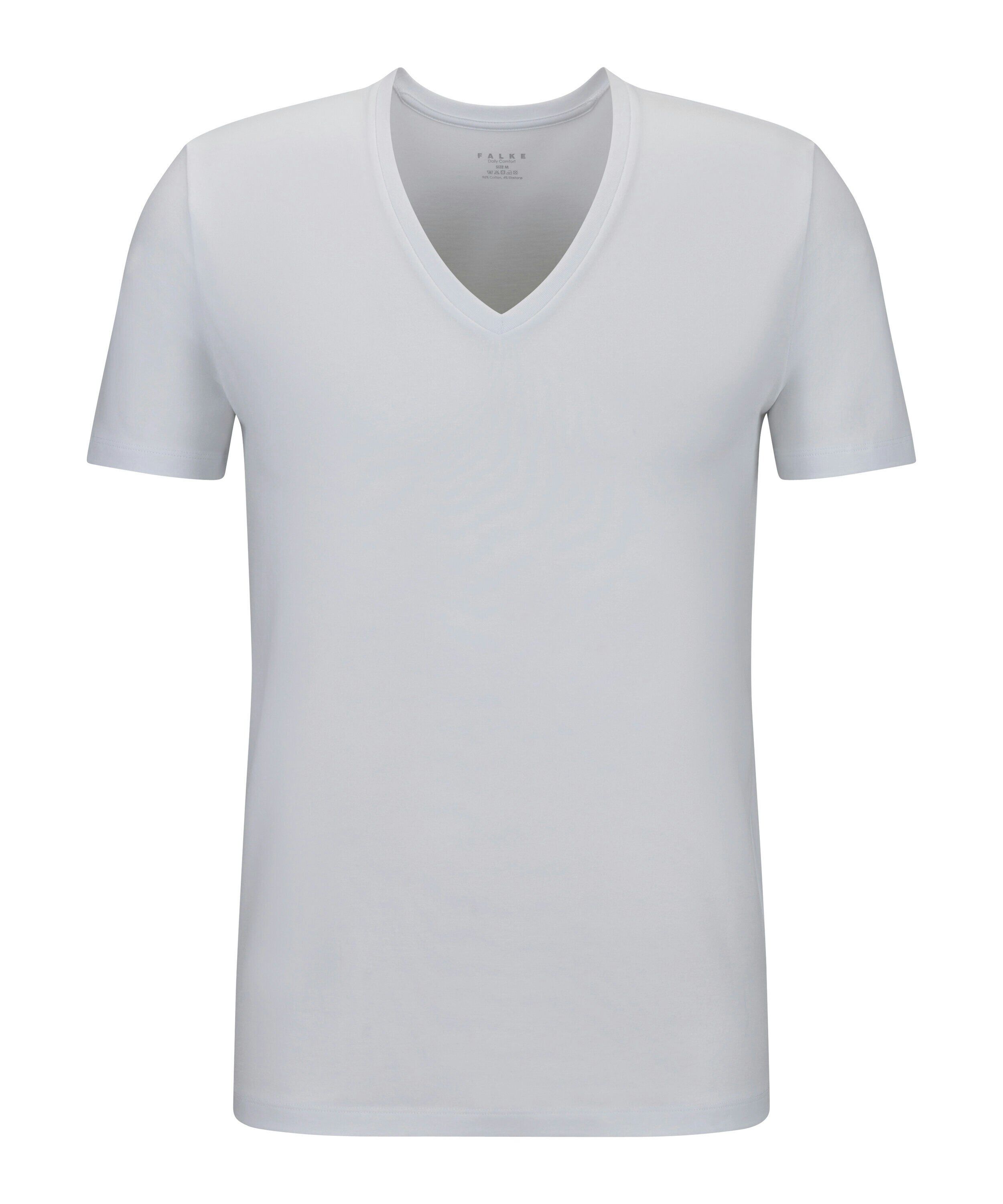 FALKE 2-pack heren T-shirt Daily Comfort, korte mouw, wit (white)