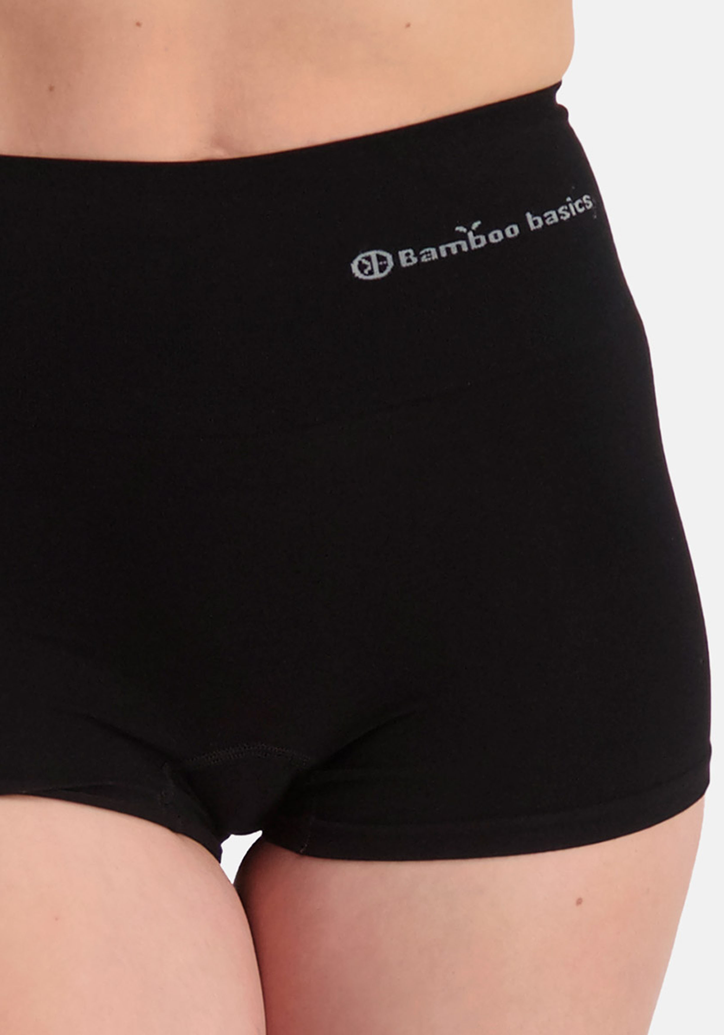 Bamboo Basics Stella seamless light control boxershort (2-pack), dames lichte shapewear boxershort naadloos, zwart
