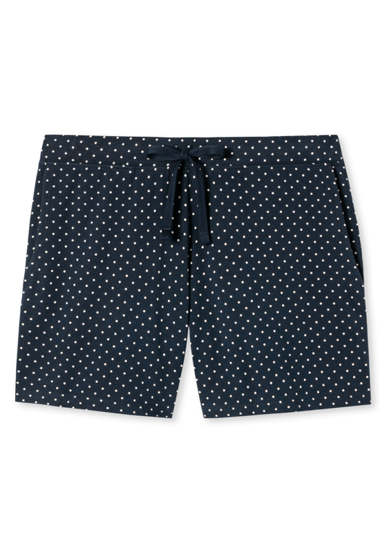 SCHIESSER Mix+Relax loungebroek kort, dames broek kort gestipt donkerblauw SCHIESSER Mix+Relax loungebroek kort, dames broek kort gestipt donkerblauw