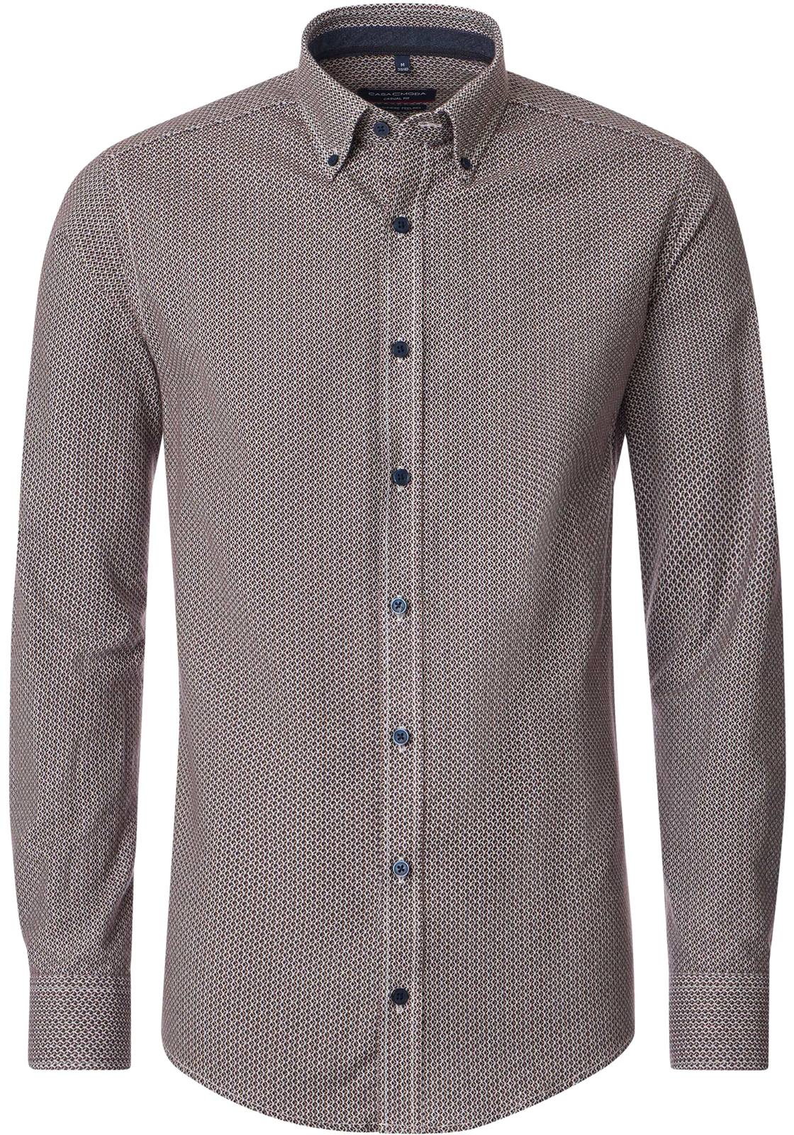 CASA MODA Sport casual fit overhemd, flanel, bruin dessin CASA MODA Sport casual fit overhemd, flanel, bruin dessin