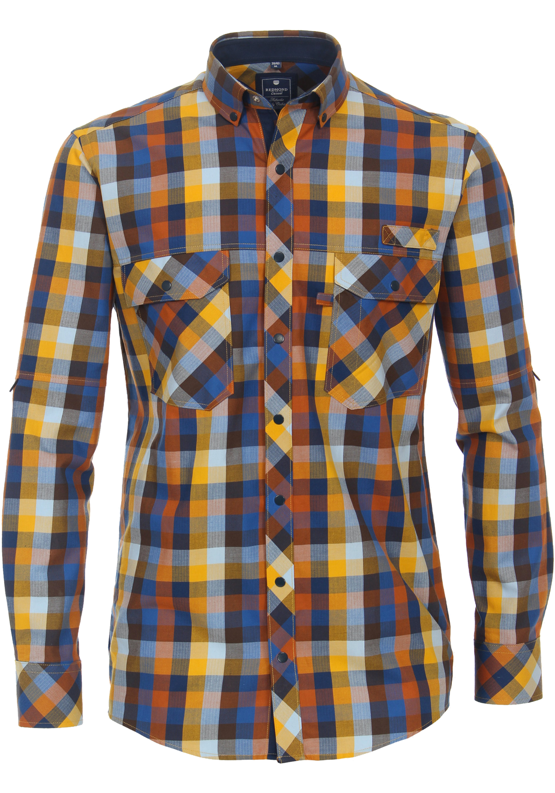 1-4061933262244-redmond_HR Redmond comfort fit overhemd, popeline, geel geruit