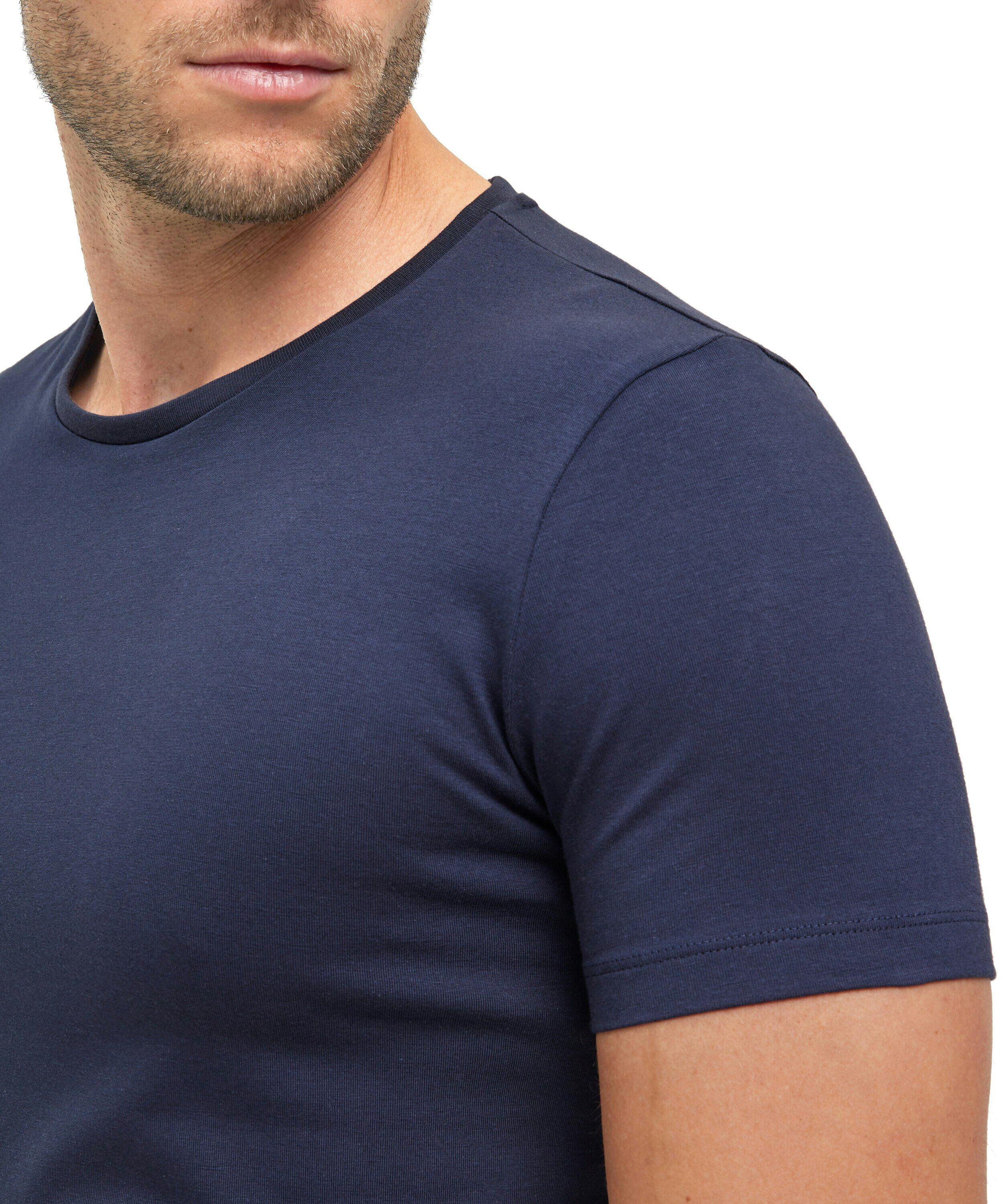 FALKE 2-pack heren T-shirt Daily Comfort, korte mouw, donkerblauw (midnight)