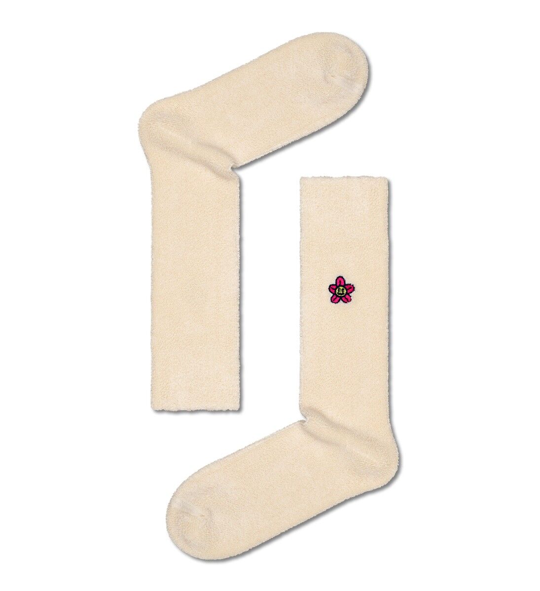 Happy Socks Embroidered Flower Crew Sock, unisex enkelsokken