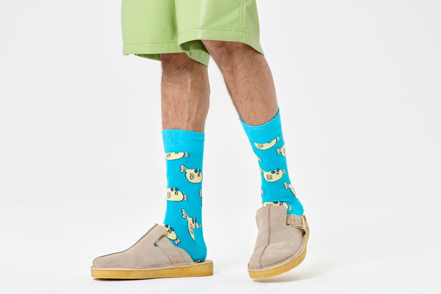 Happy Socks Blowfish Sock, unisex sokken, turquoise