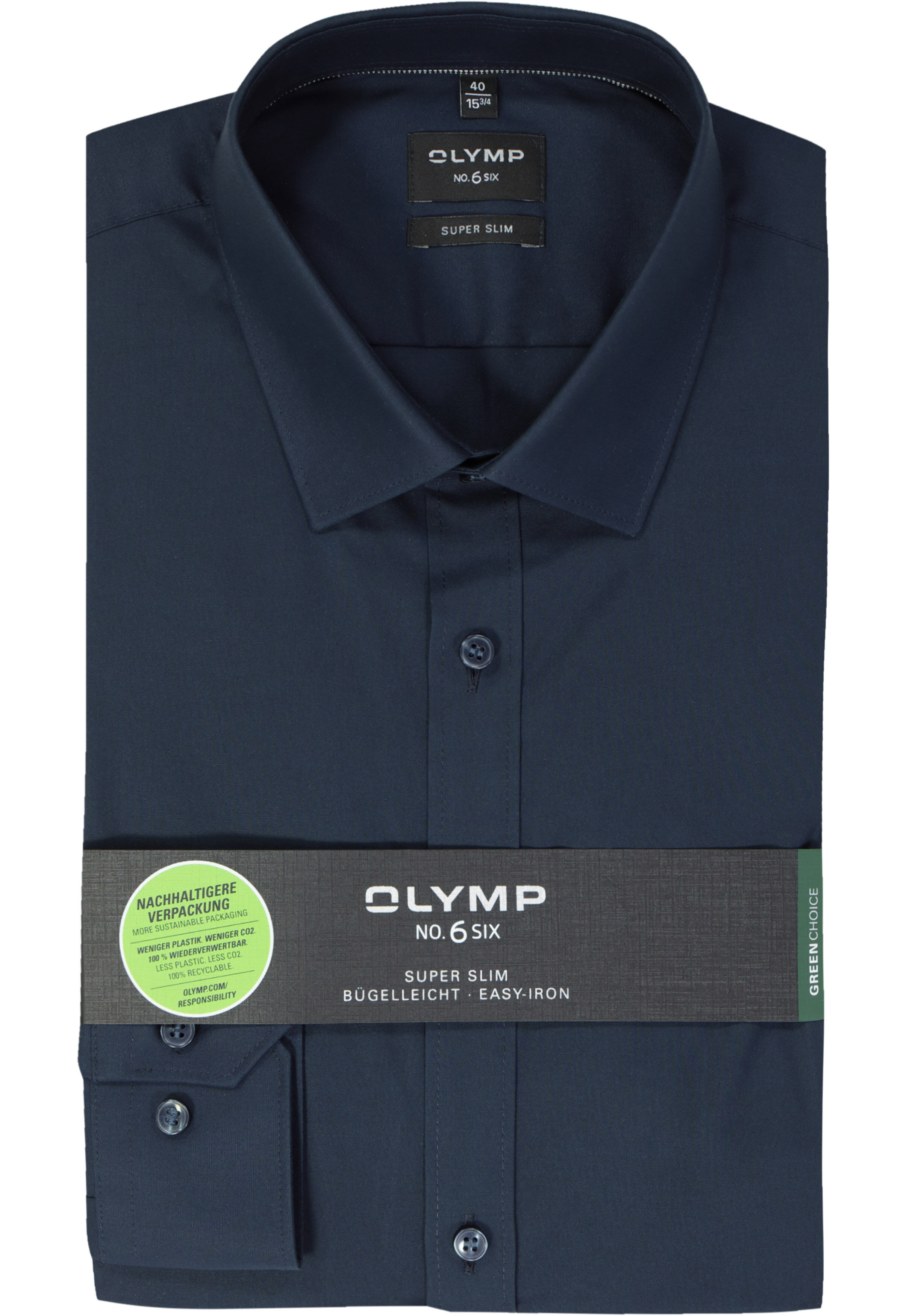 OLYMP No. Six super slim fit overhemd, marine blauw  