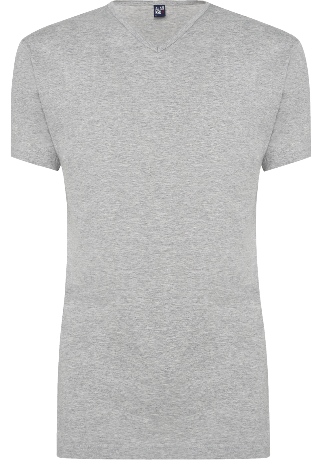 2-8052447527666-alan_red-vermont_wit_grijs_mel_HR ALAN RED T-shirts Vermont (2-pack), V-hals, wit en  grijs melange