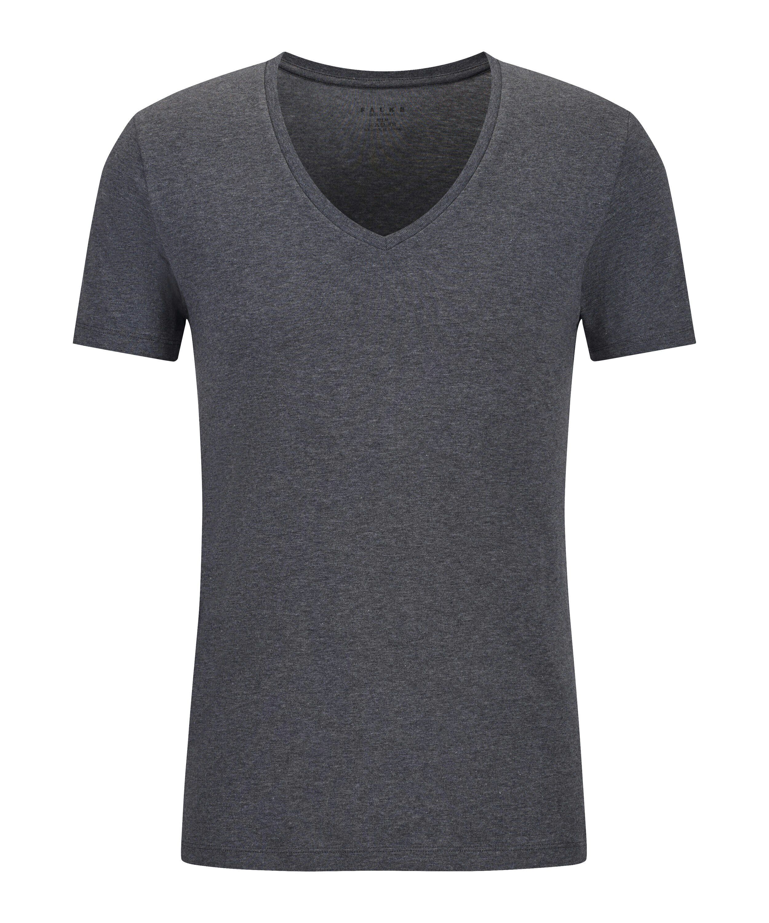 FALKE 2-pack heren T-shirt Daily Comfort, korte mouw, donkergrijs (dark grey -heather)