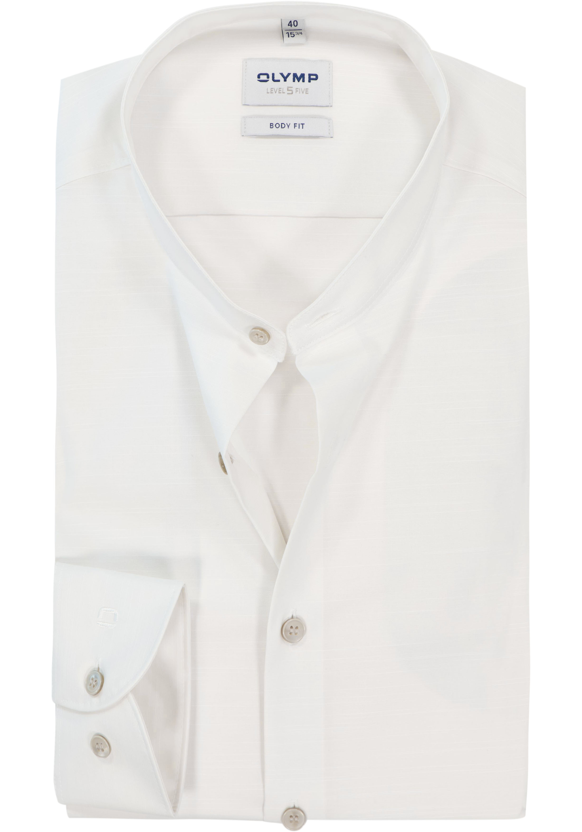 OLYMP Level 5 body fit overhemd, satijnbinding, lichtbeige