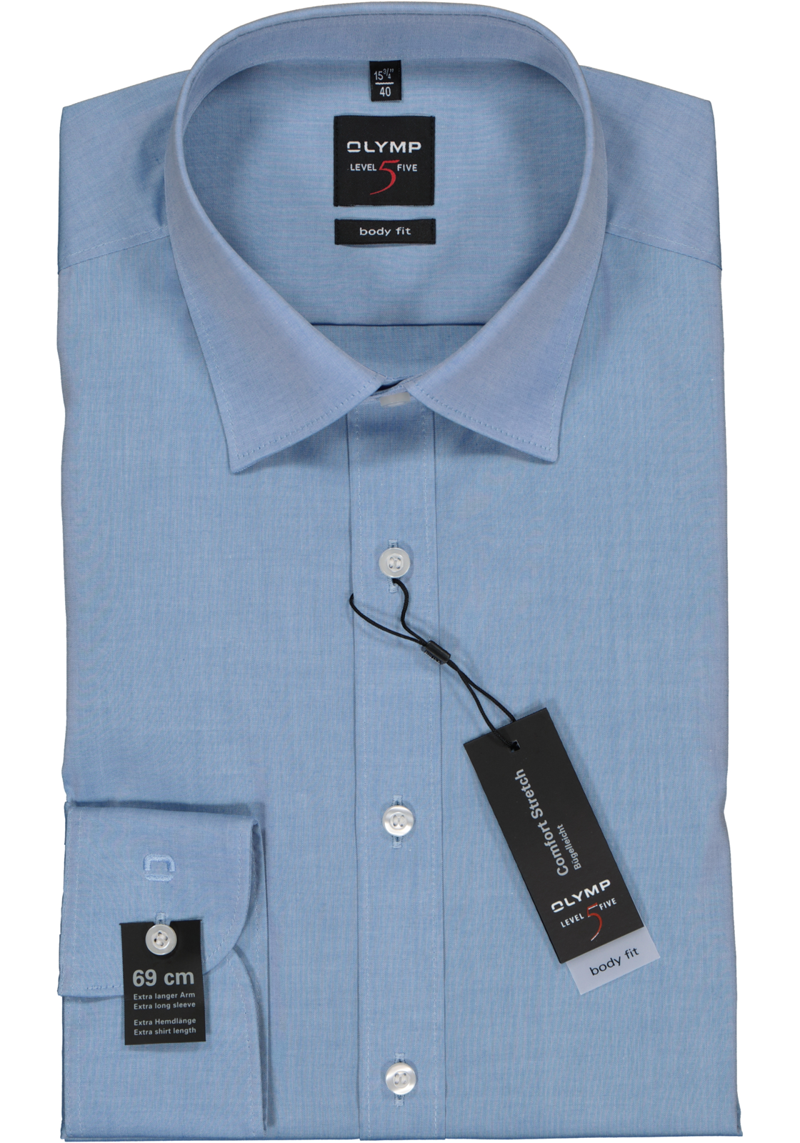 2-4046346936333_olymp-overhemd_HR OLYMP Level 5 body fit overhemd, blauw