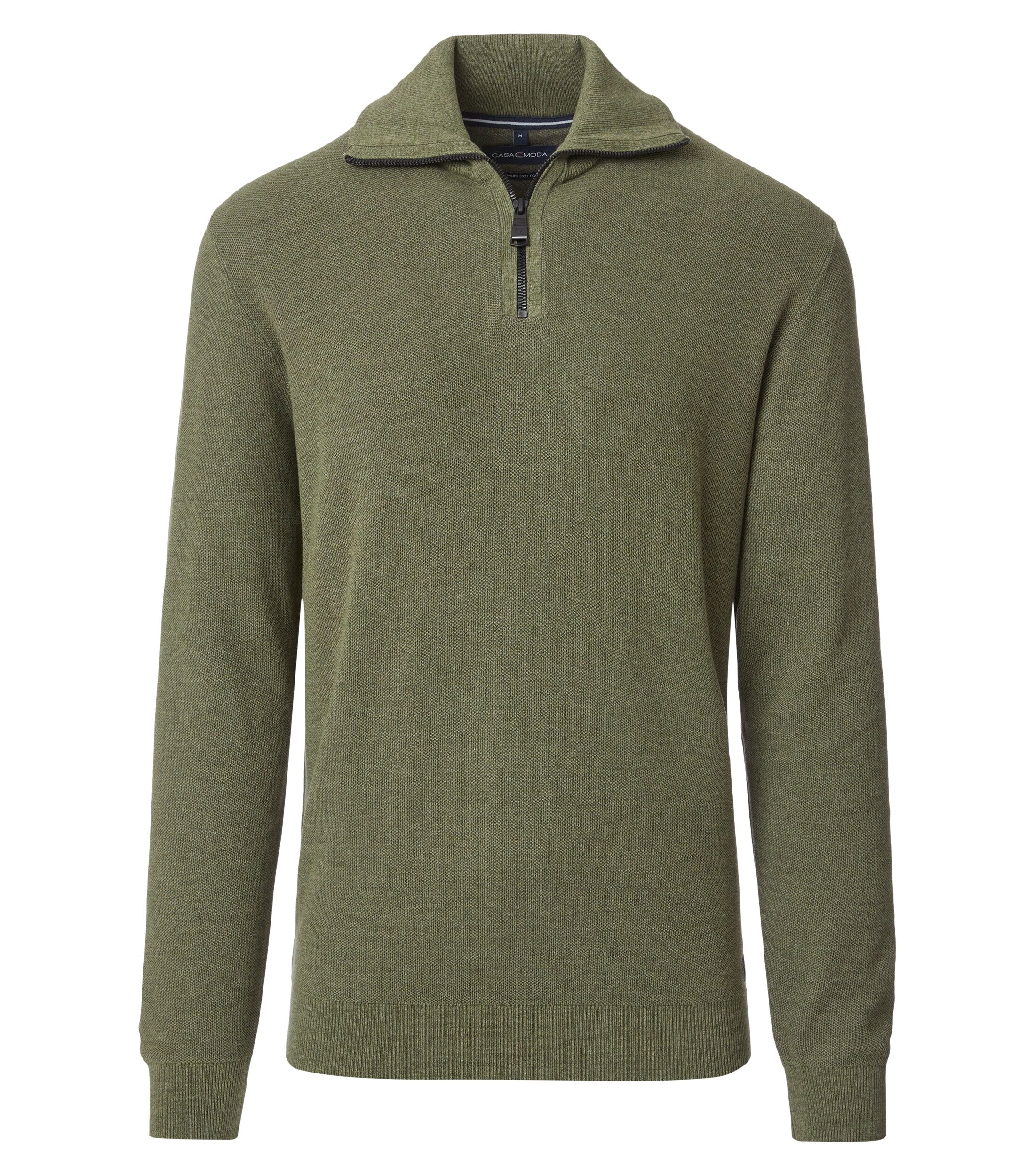 CASA MODA comfort fit schipperstrui, groen, beige, bruin
