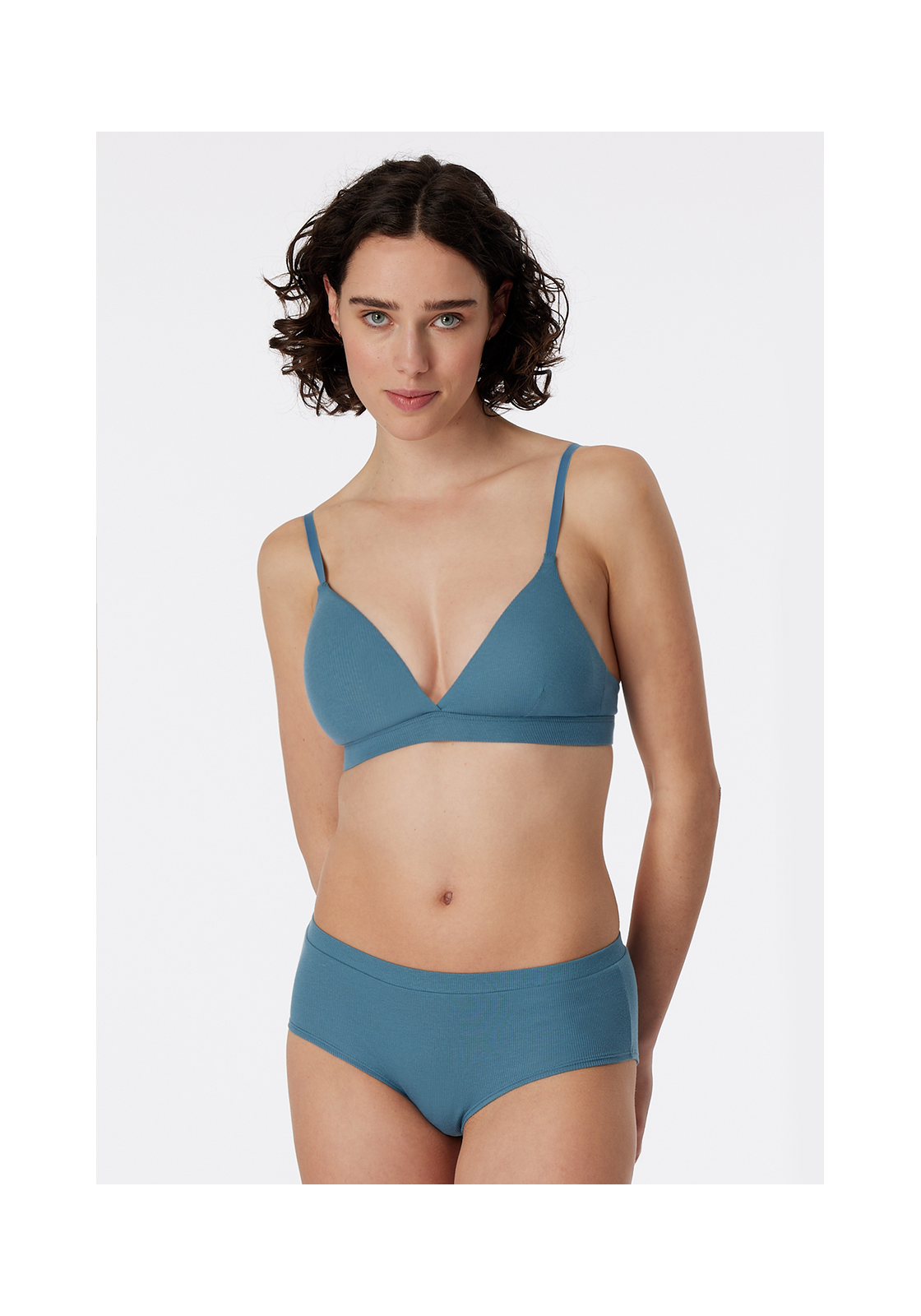image_8_179915-808_4_1280x1280 SCHIESSER Pure Rib bh (1-pack), dames beha dubbelrib biologisch katoen verwijderbare pads blauwgrijs