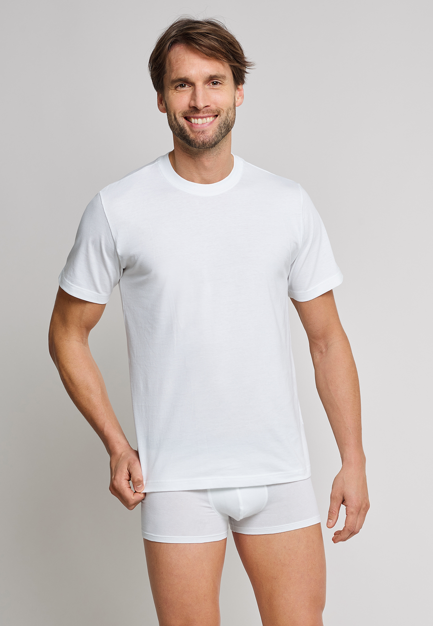 SCHIESSER American T-shirt (2-pack), heren shirt korte mouw wit