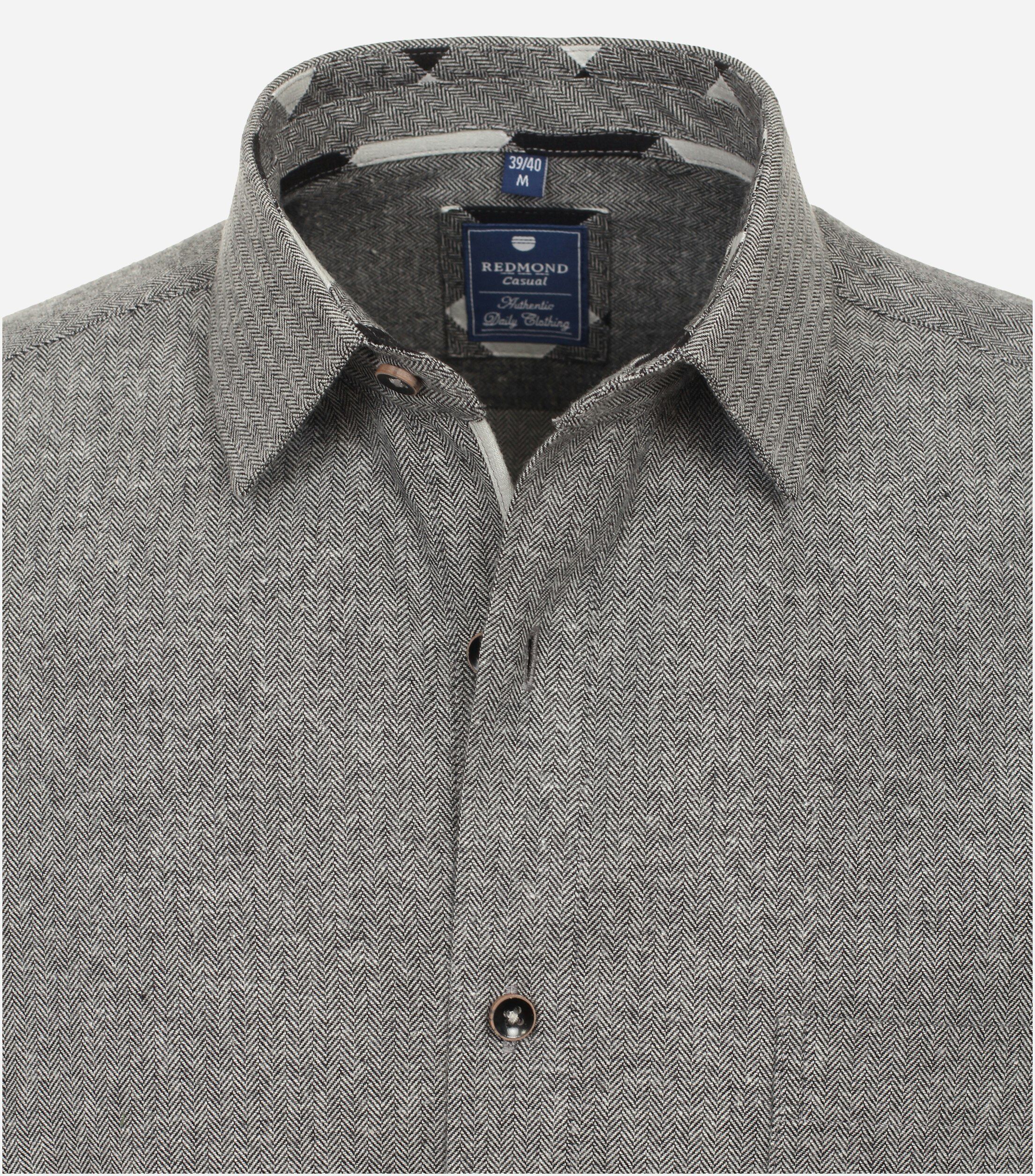 Redmond modern fit overhemd, popeline, zwart