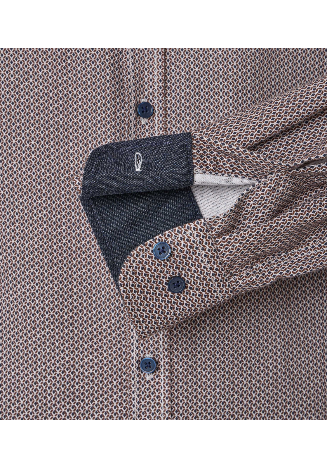 CASA MODA Sport casual fit overhemd, flanel, bruin dessin - 444308100-200 CASA MODA Sport casual fit overhemd, flanel, bruin dessin - 444308100-200