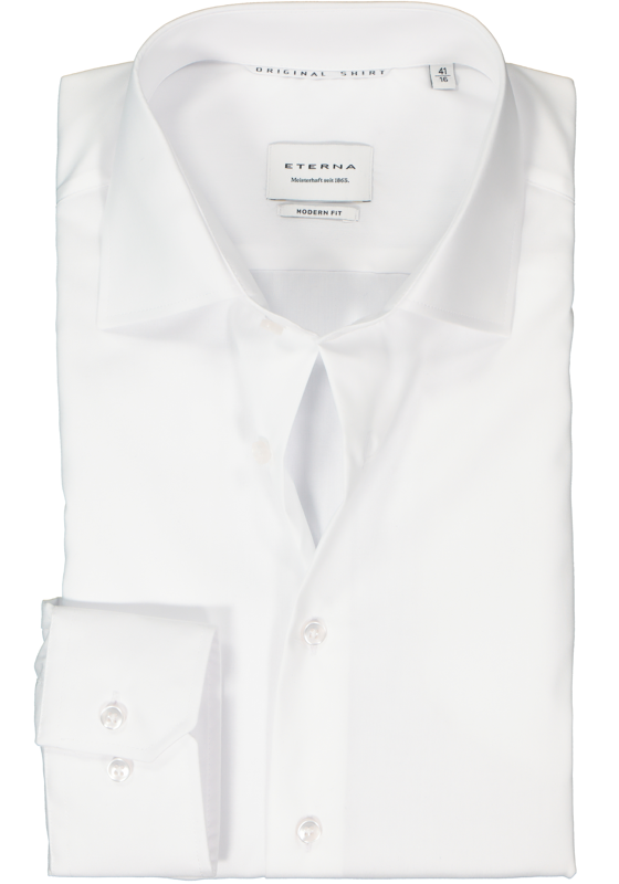 ETERNA modern fit overhemd, popeline, wit ETERNA modern fit overhemd, popeline, wit