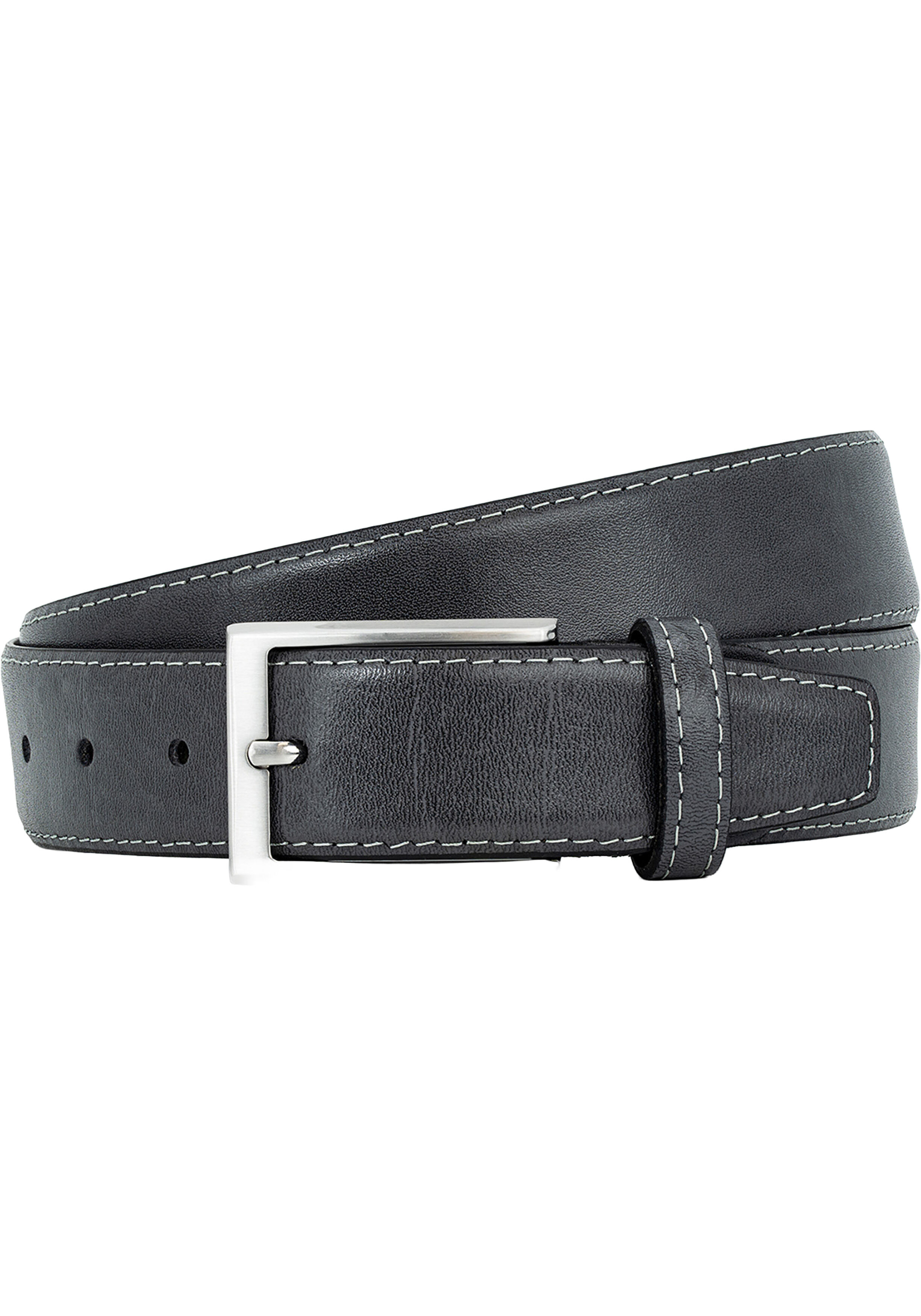 LINDENMANN leren heren riem, grijs