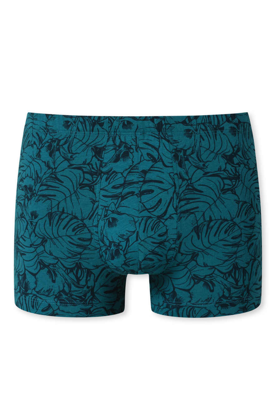 SCHIESSER 95/5 boxer (1-pack), heren short biologisch katoen gedessineerd denim blauw/donkerblauw