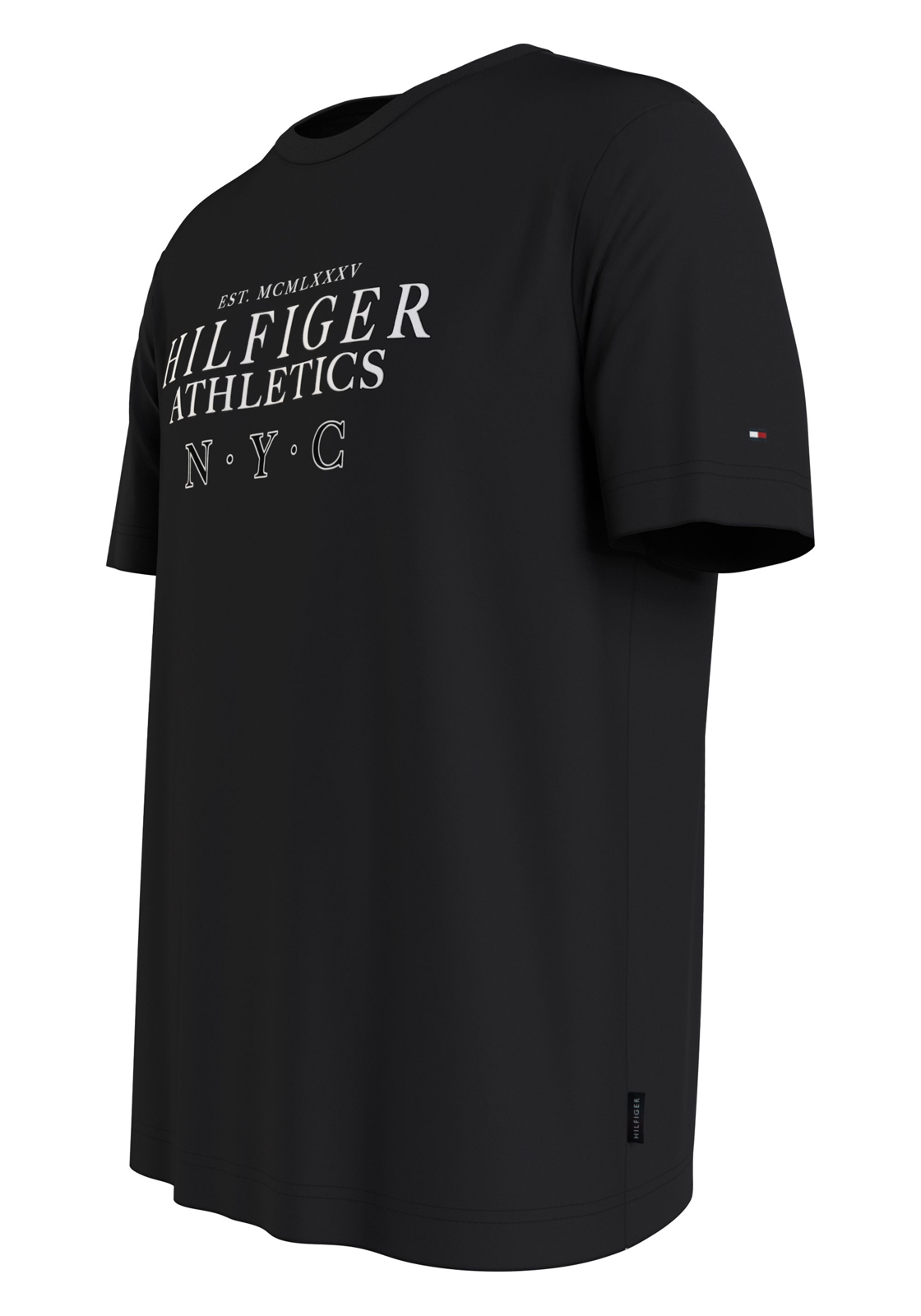 image_4_MW0MW34389BDS_D_C4101wid2000amphei2000ampop_usm1710 Tommy Hilfiger Hilfiger Ath Stack Tee, heren T-shirt korte mouw O-hals, zwart