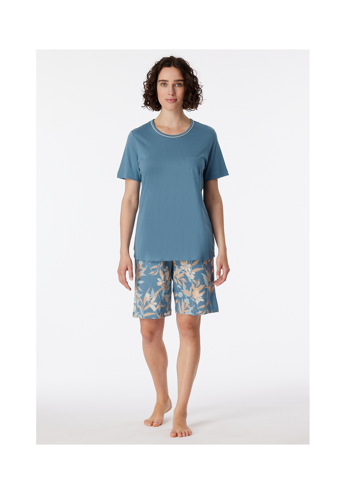 image_3_181235-808_3_1280x1280 SCHIESSER Comfort Nightwear shortamaset, dames pyjama shortama blauw-grijs