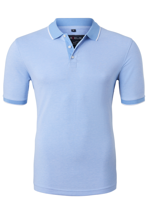 MARVELIS modern fit poloshirt, lichtblauw melange  MARVELIS modern fit poloshirt, lichtblauw melange