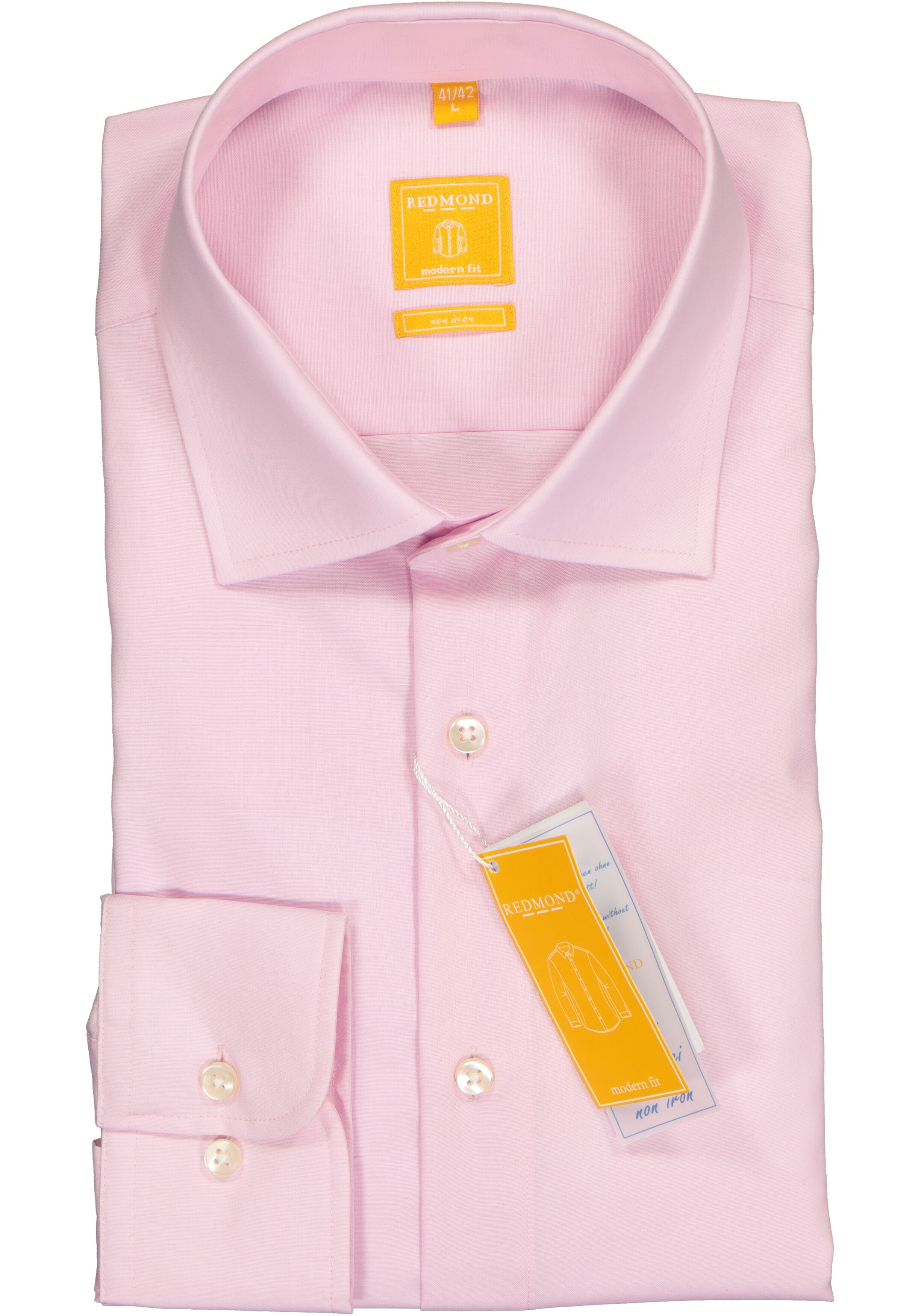 Redmond modern fit overhemd, roze