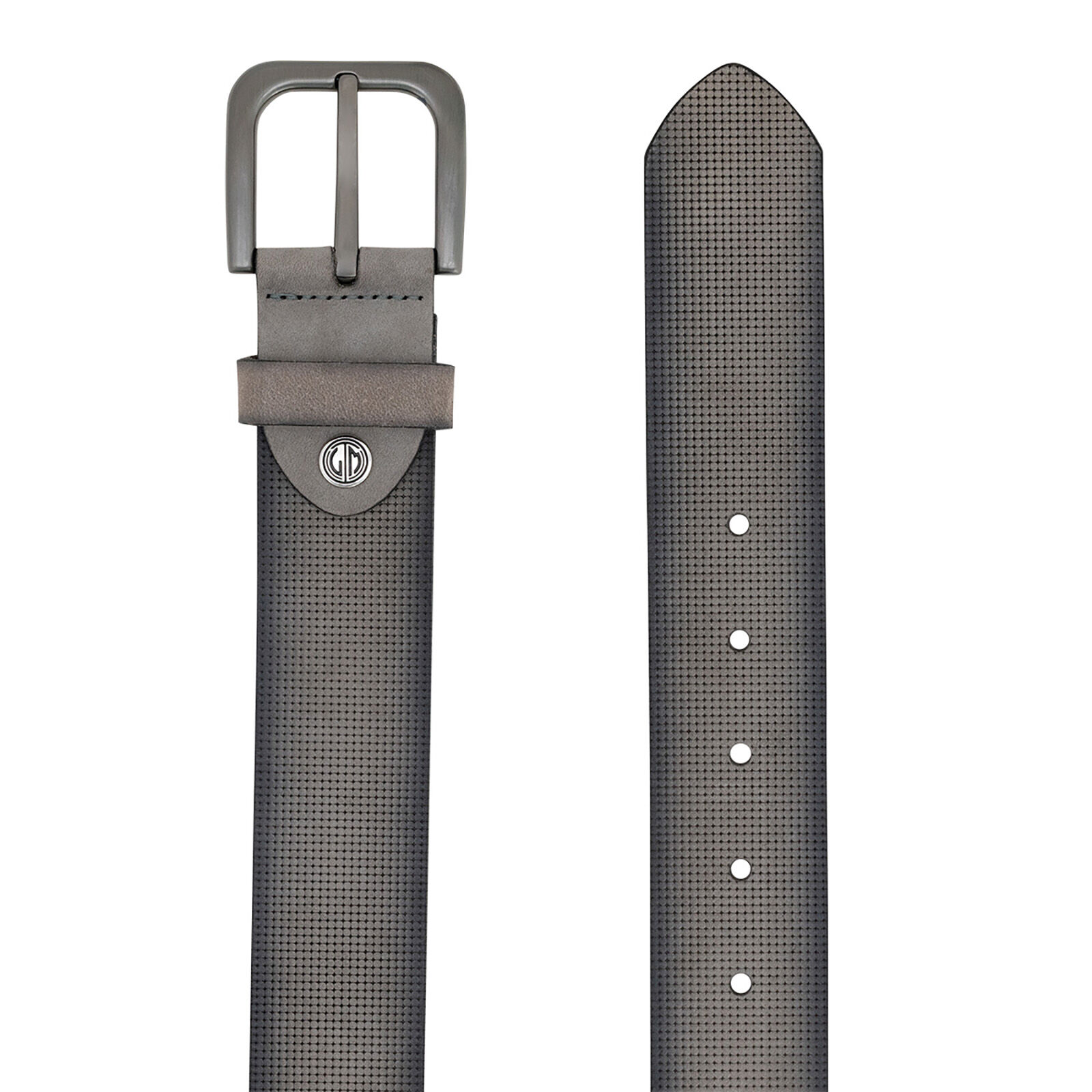 LINDENMANN leren heren riem, grijs