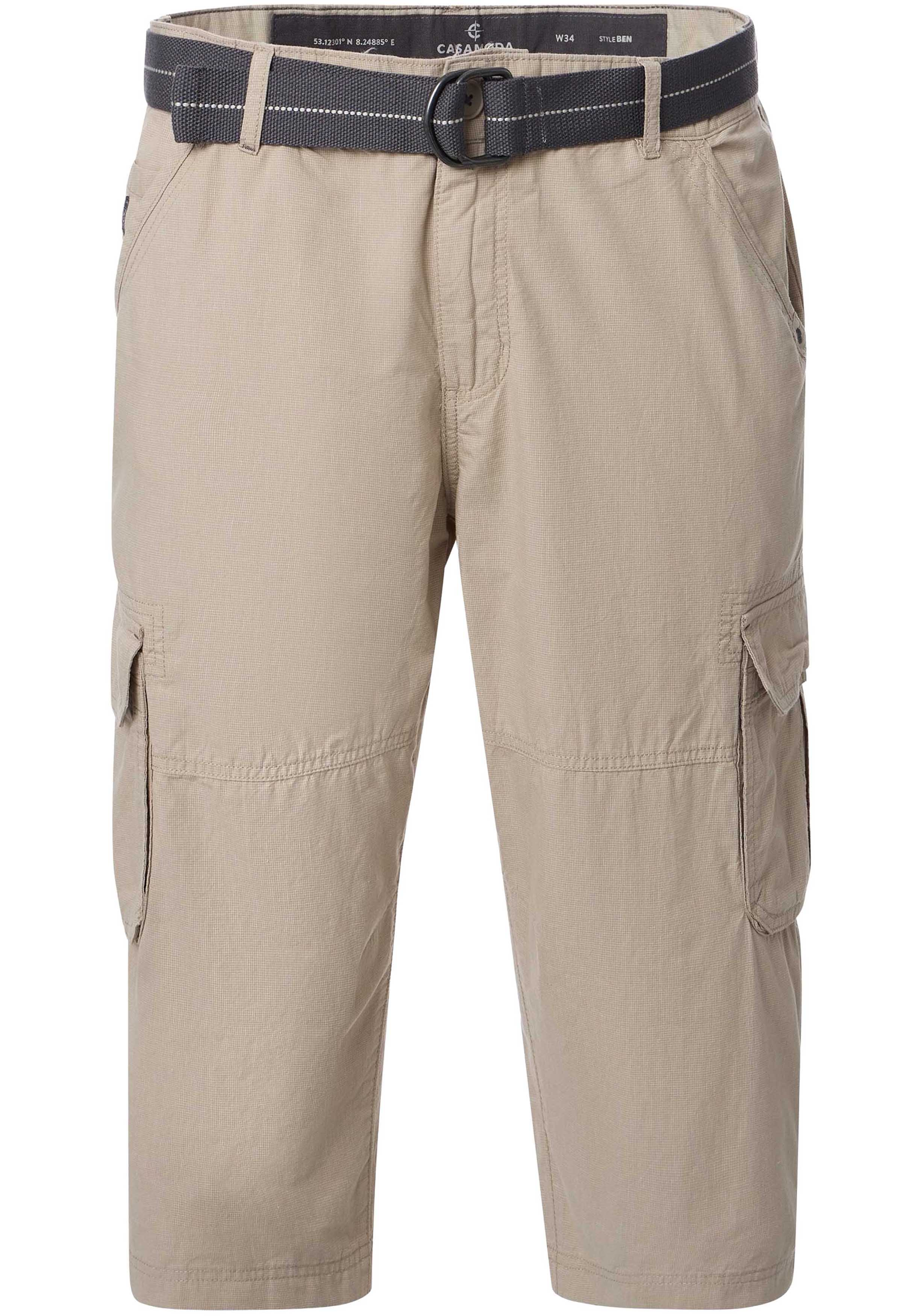CASA MODA driekwart bermuda BEN, heren cargo bermuda over de knie, beige