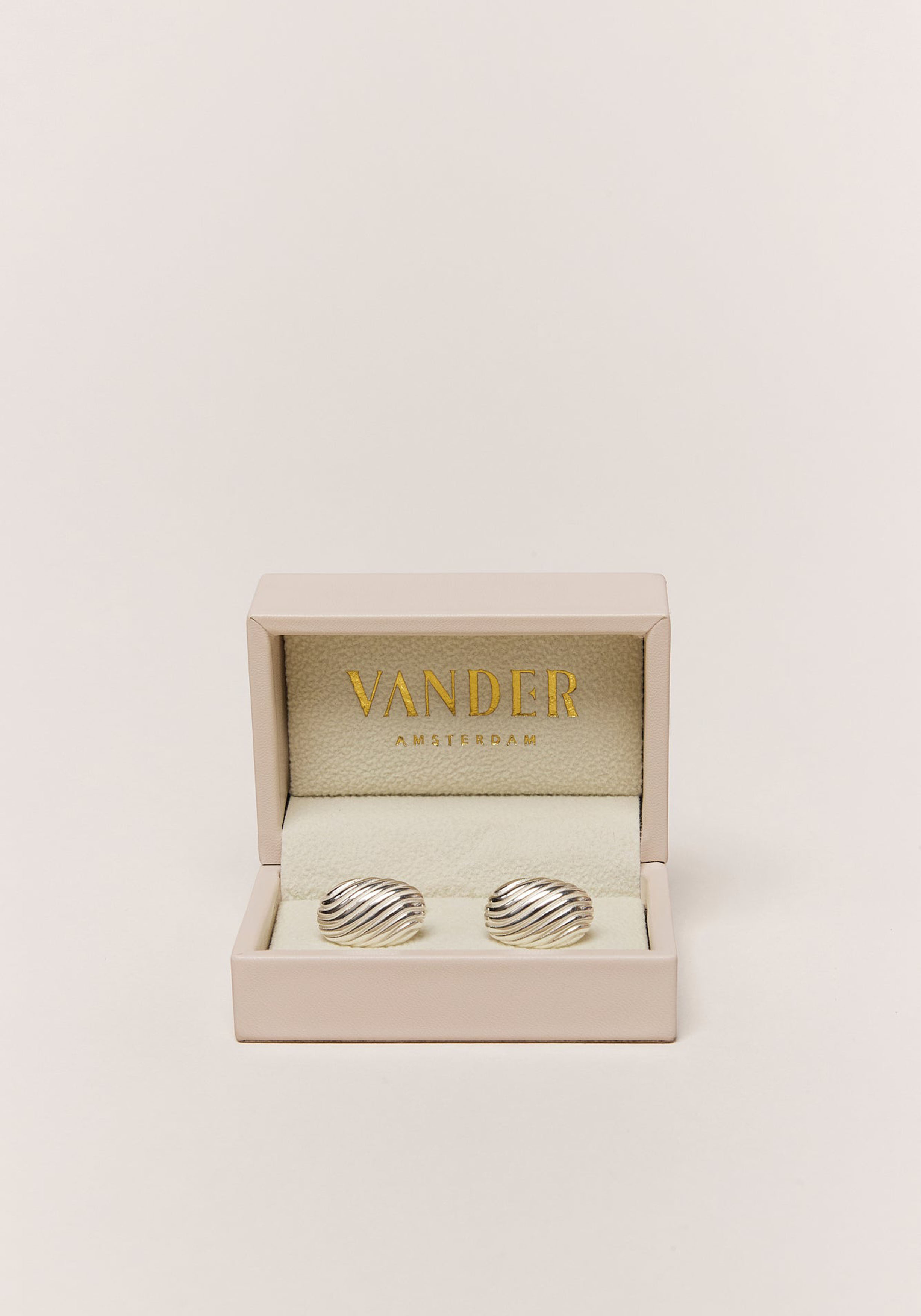 Vander Amsterdam manchetknoop Amalia, RVS, zilver