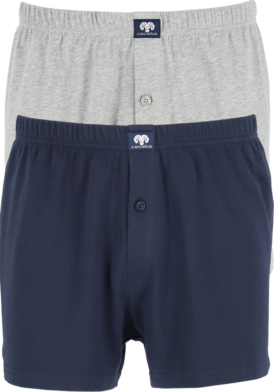 Ceceba heren boxershorts wijd (2-pack), grijs en blauw Ceceba heren boxershorts wijd (2-pack), grijs en blauw
