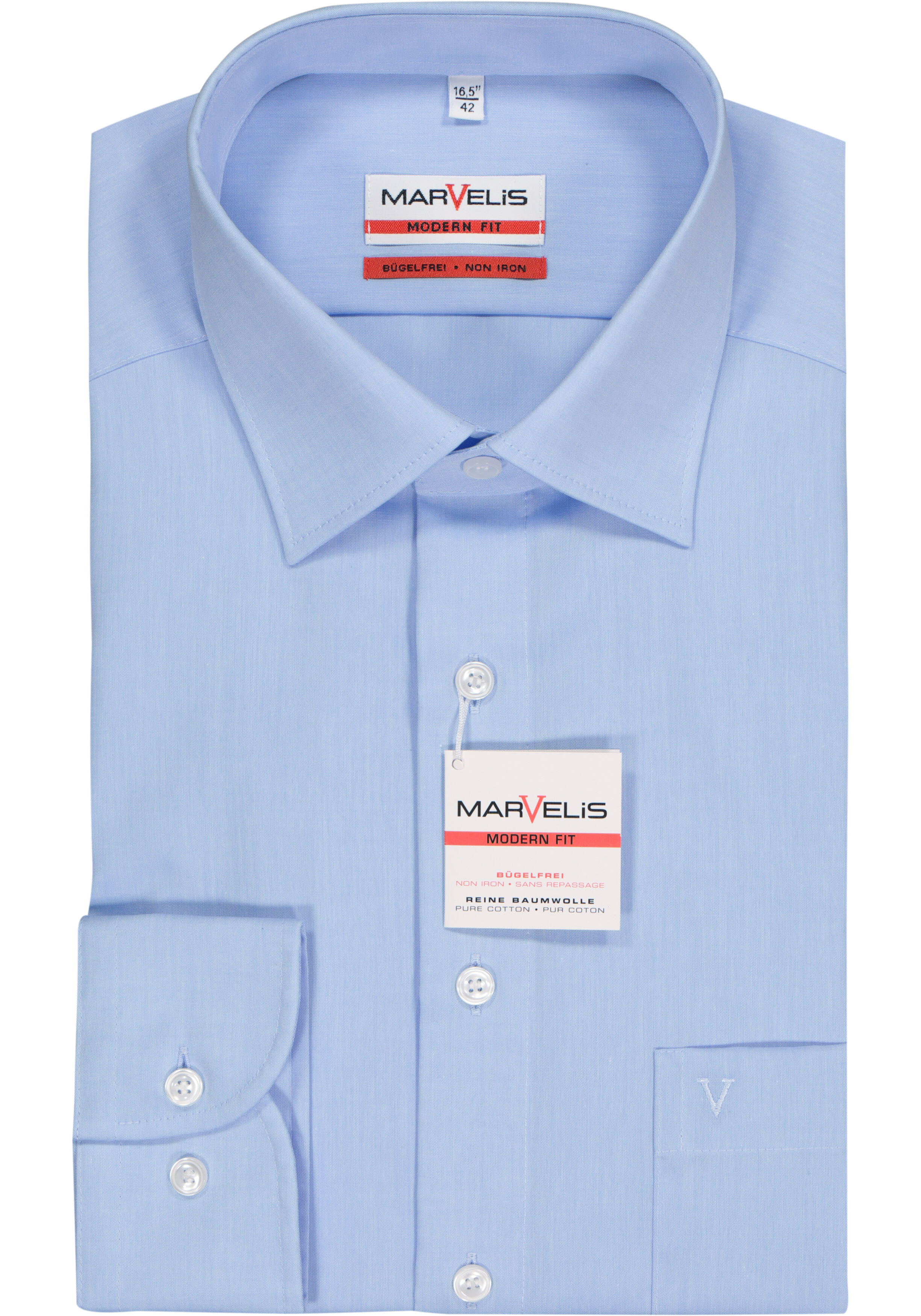 MARVELIS modern fit overhemd, lichtblauw