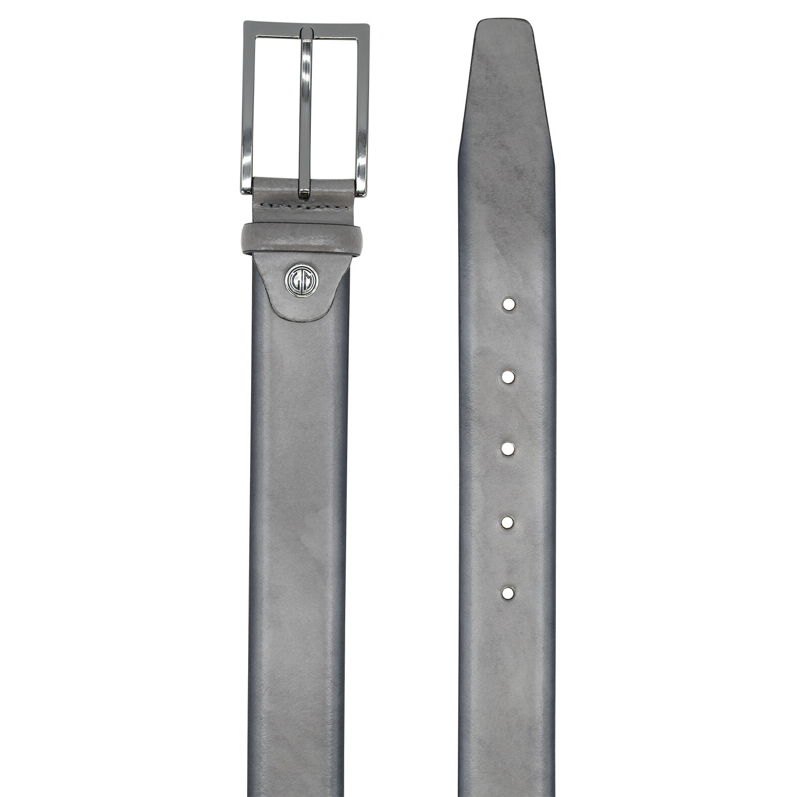 LINDENMANN leren heren riem, grijs