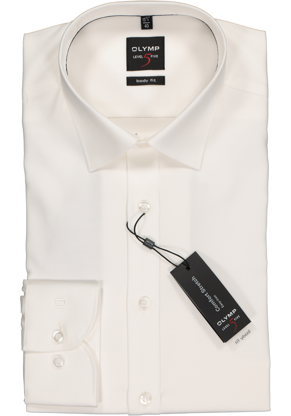 2-4060553792056_olymp-overhemd_HR OLYMP Level 5 body fit overhemd, off white twill