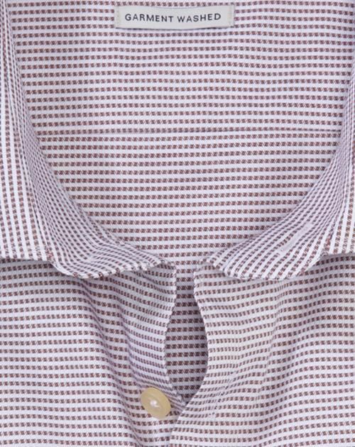 OLYMP Level 5 body fit overhemd, twill, taupe dessin
