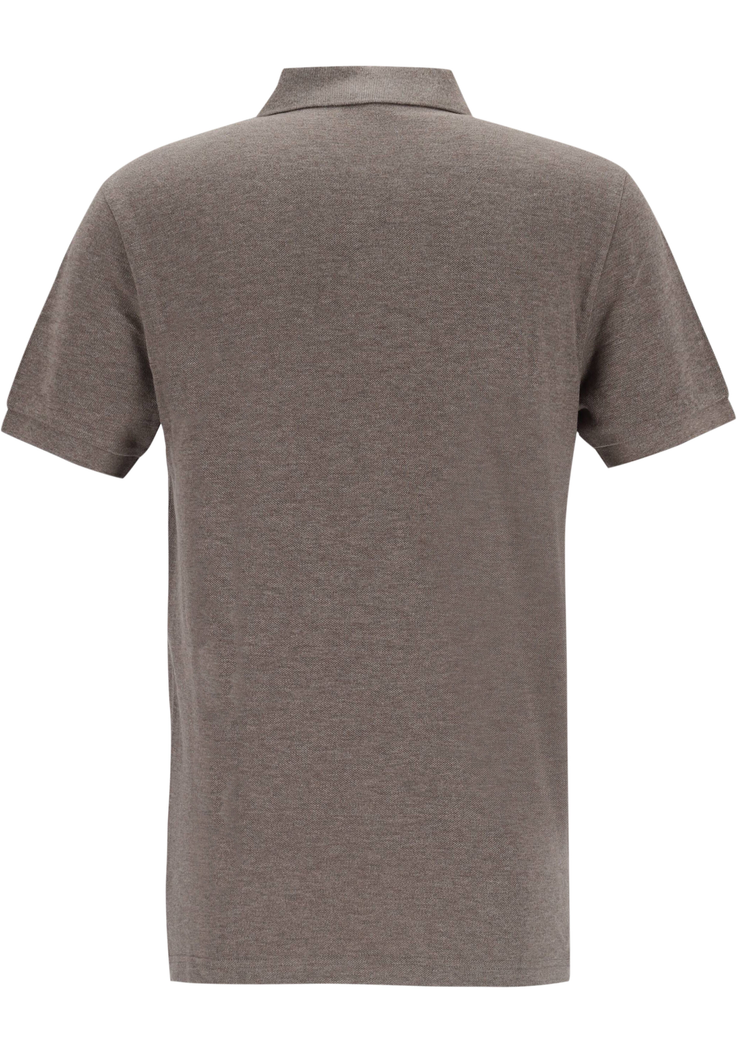 Profuomo slim fit heren polo, bruin